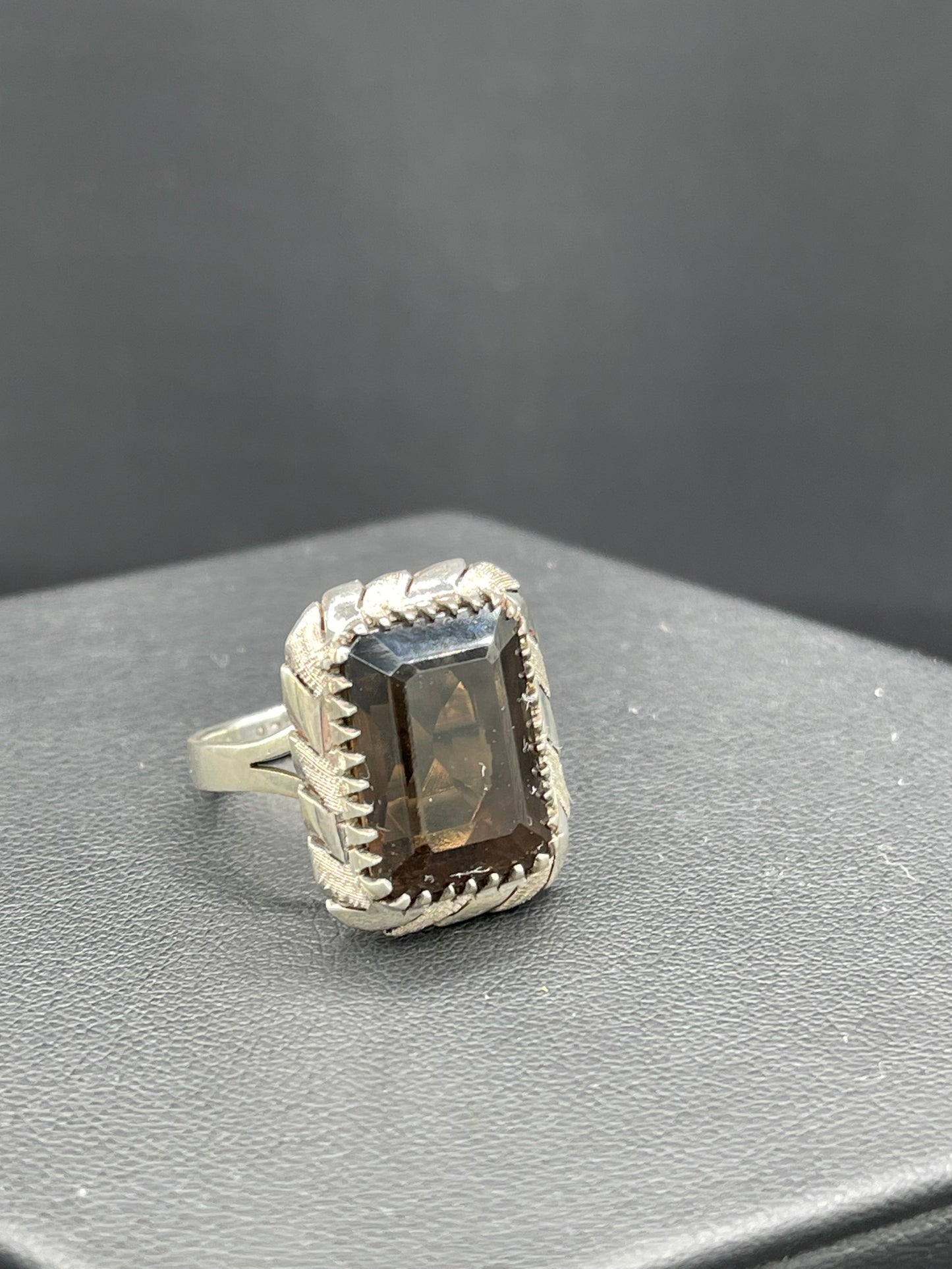 Smokey Quartz Sterling Silver Ring (Size 7.5)