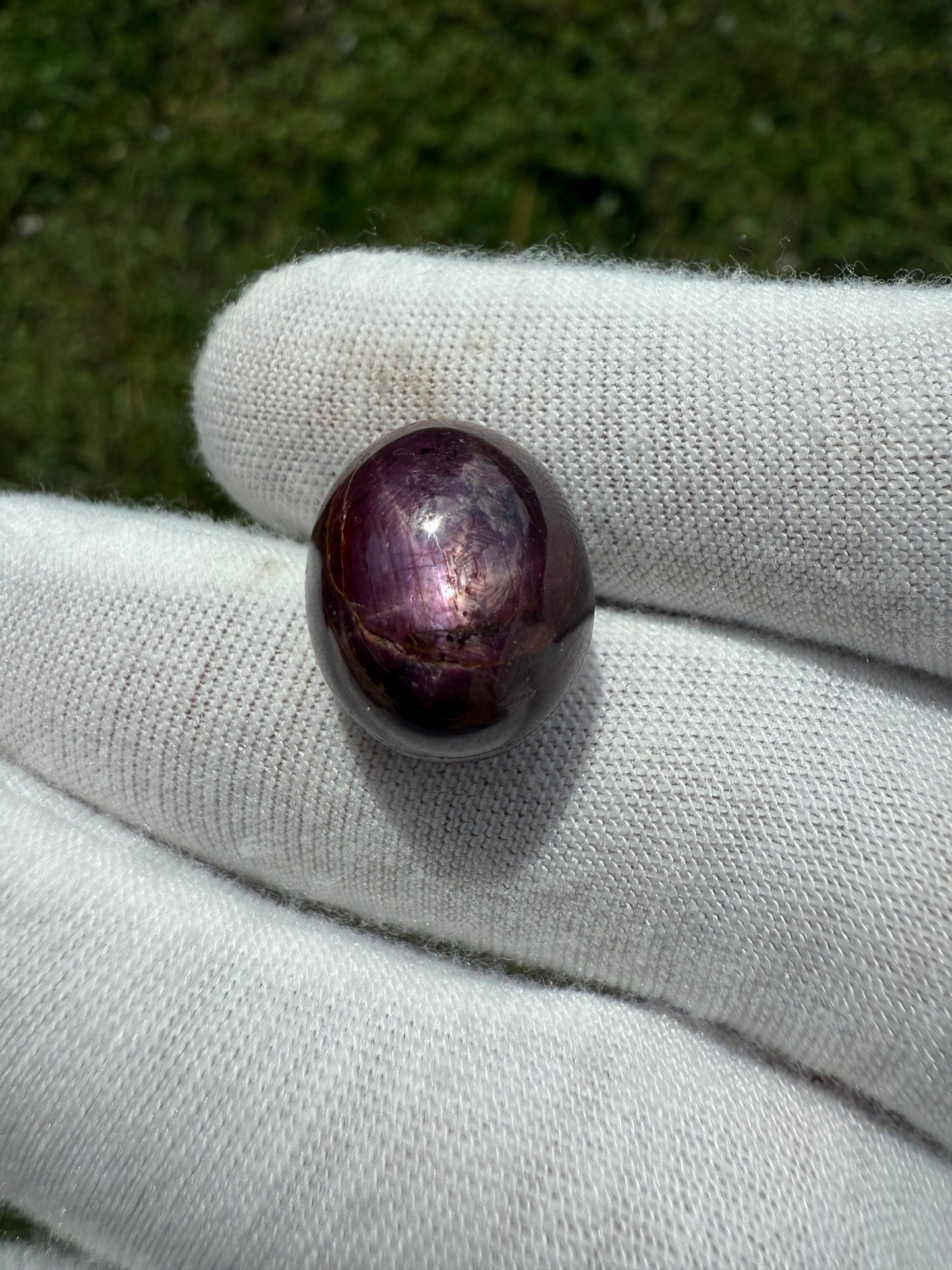 27.58 Carat Natural Plum Star Sapphire Cabochon Loose Gemstone | 16.54 x 13.38 x 12.22 MM