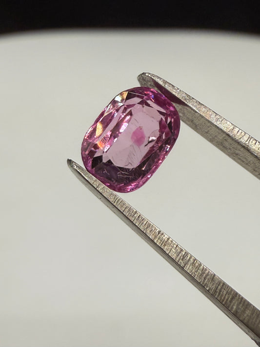 1.24 Carat Natural Pink Sapphire Cushion Cut Loose Gemstone | 6.75 x 4.77 x 3.35 MM