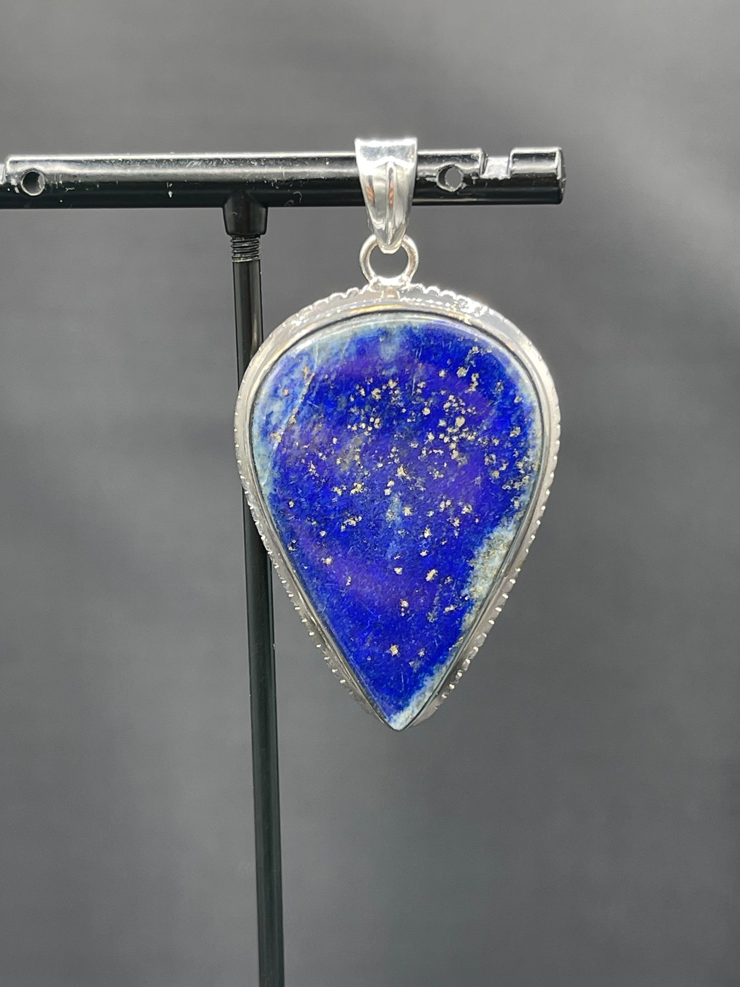 Natural Lapis Lazuli & Pyrite Sterling Silver Pendant