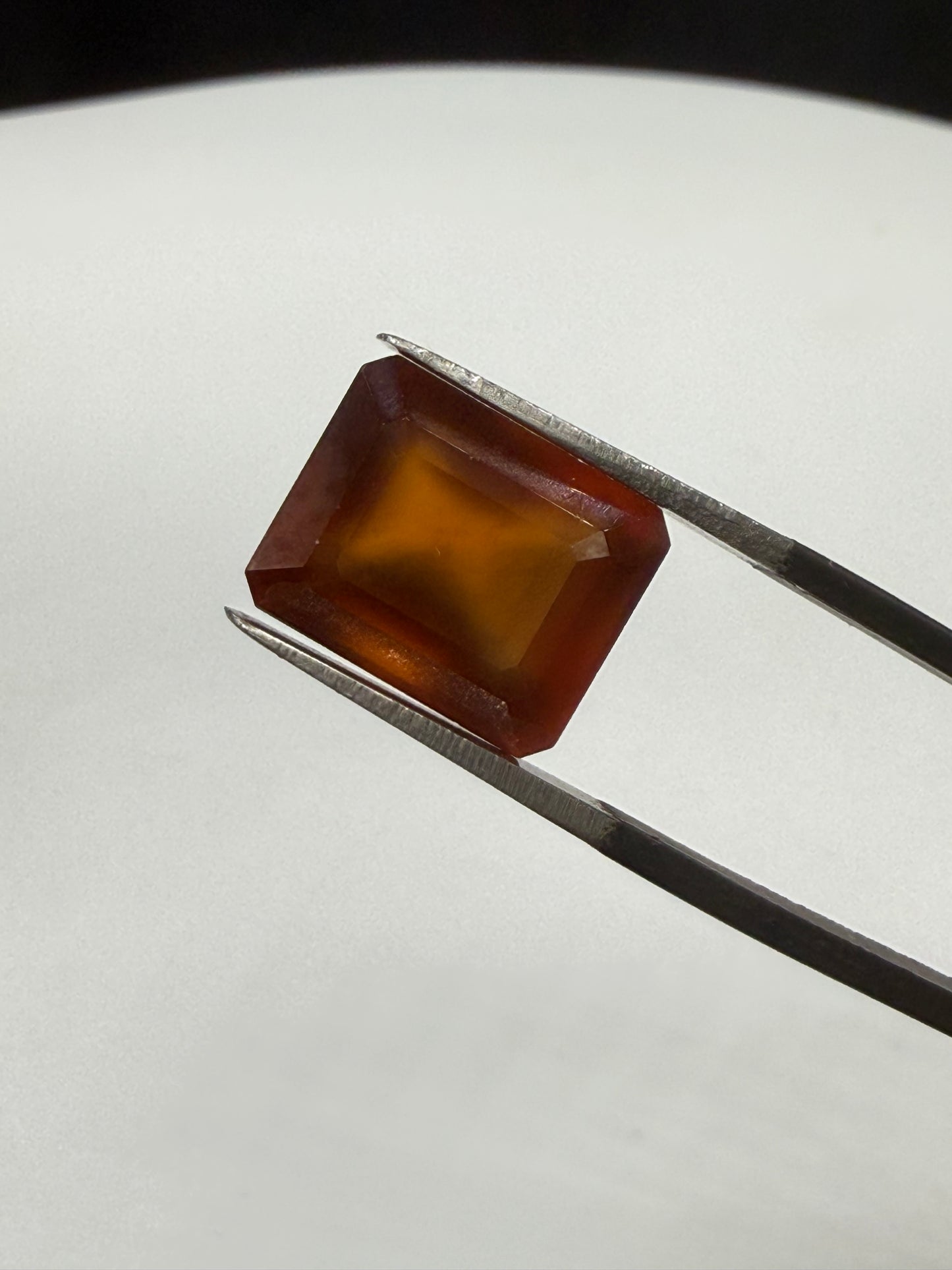 10.64 Ct Natural Hessonite Garnet Emerald Cut – IF Clarity – Deep Orange Collector Gemstone 12.98x10.55mm