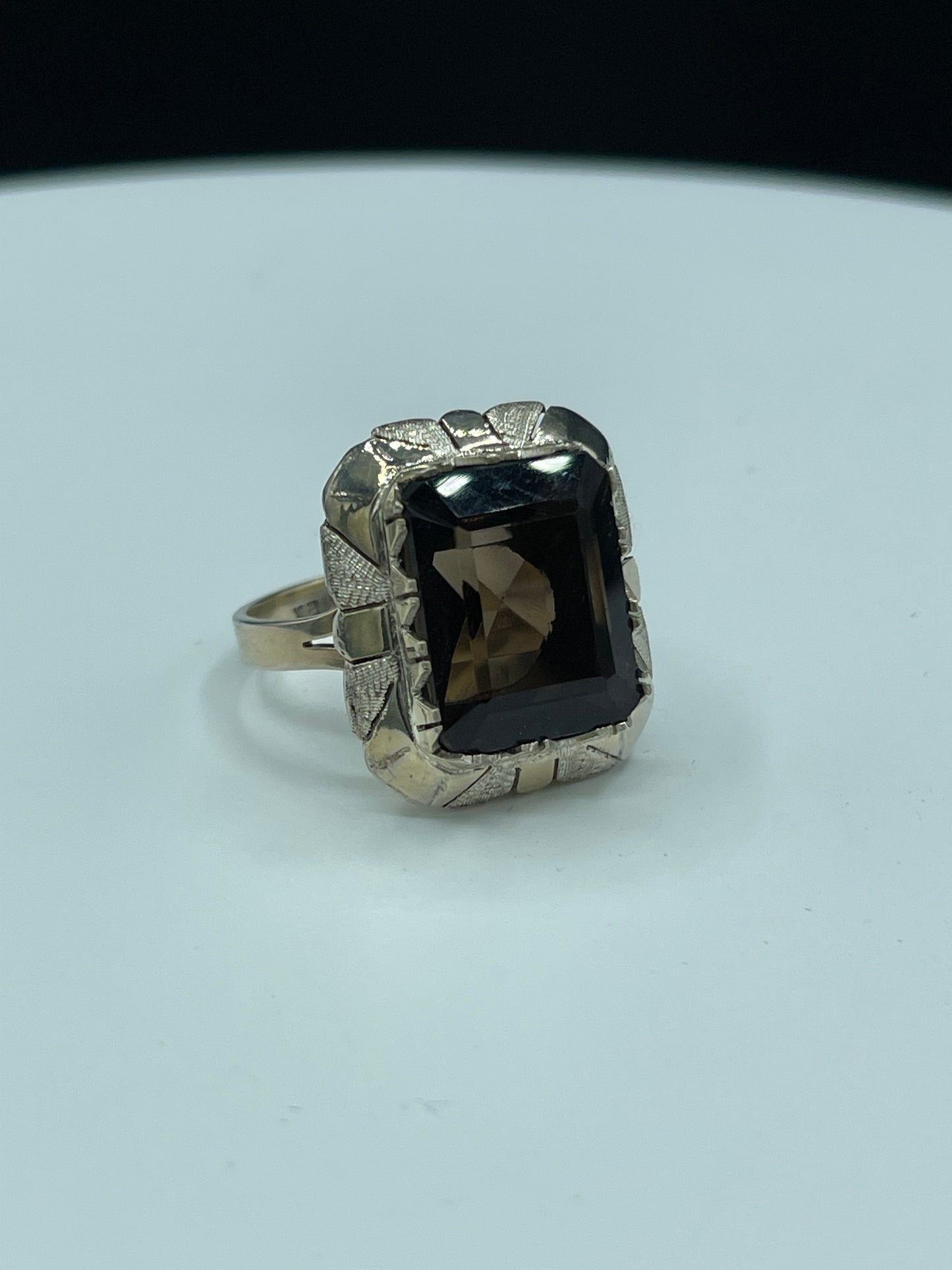 Natural Smokey Quartz Sterling Silver Ring (Size 7.5)