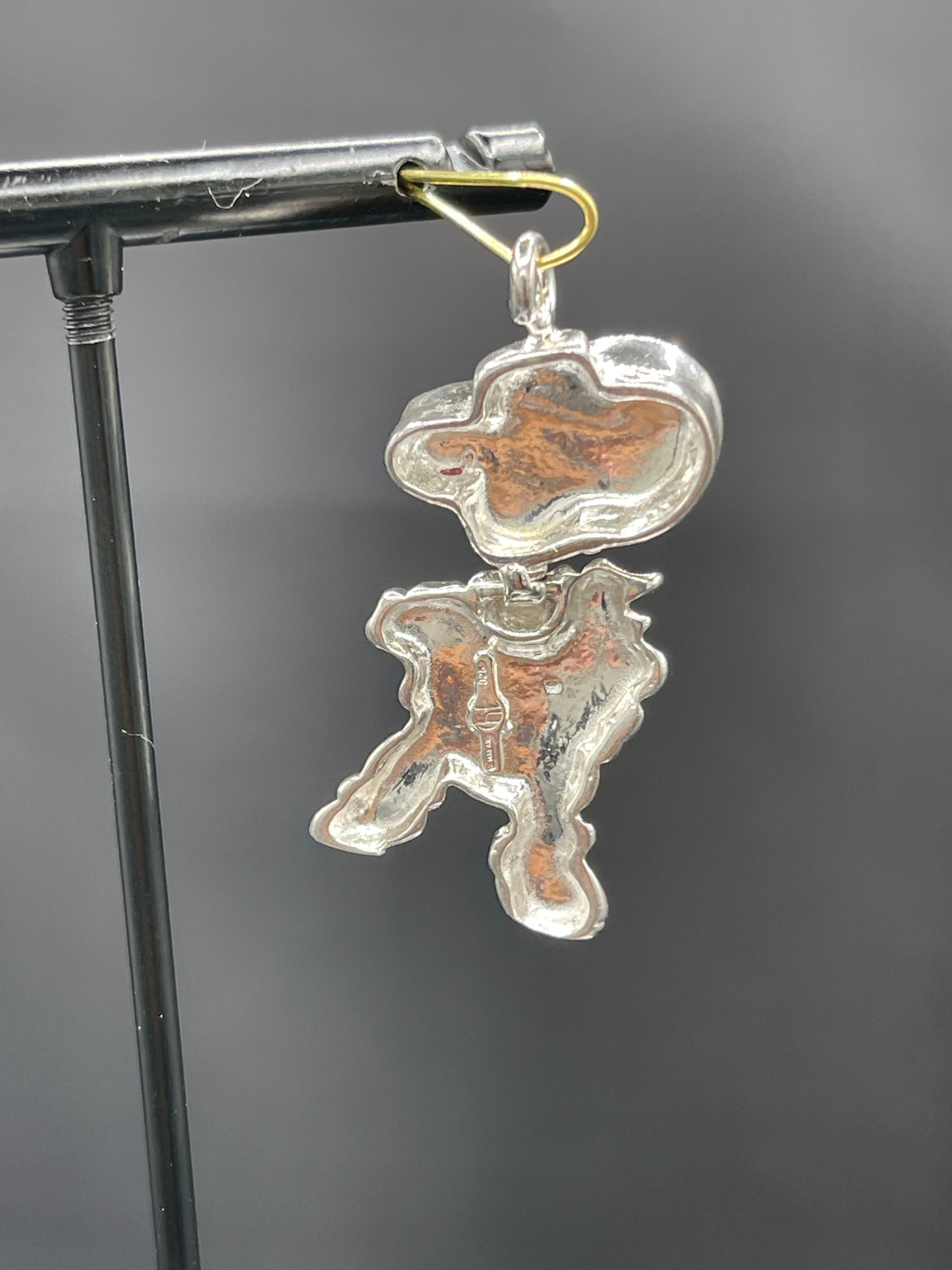 Hand Enameled Italian Sterling Silver Cowboy Pendant