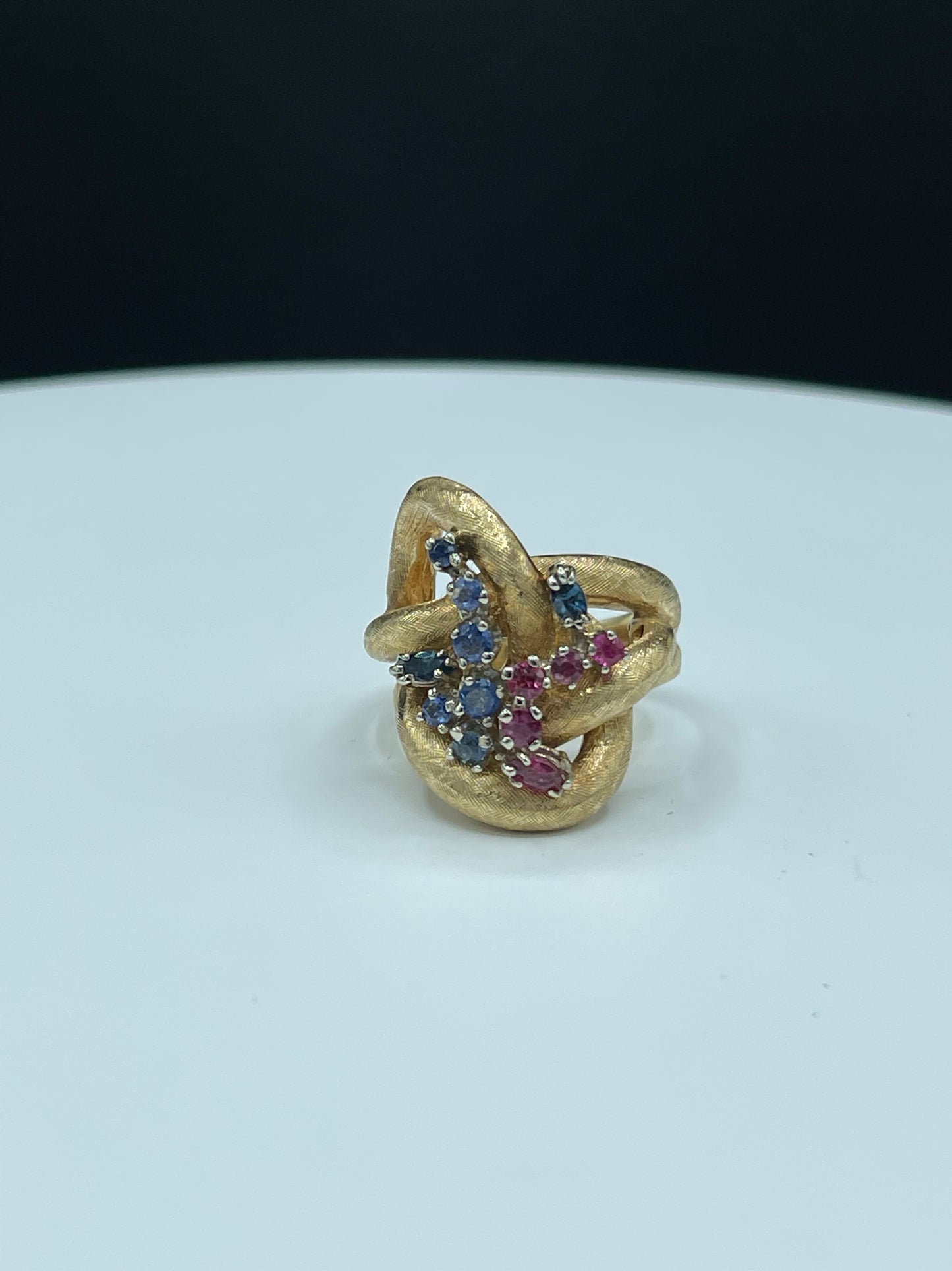 Untreated Ruby & Sapphire 14K Estate Ring (Size 8.5)