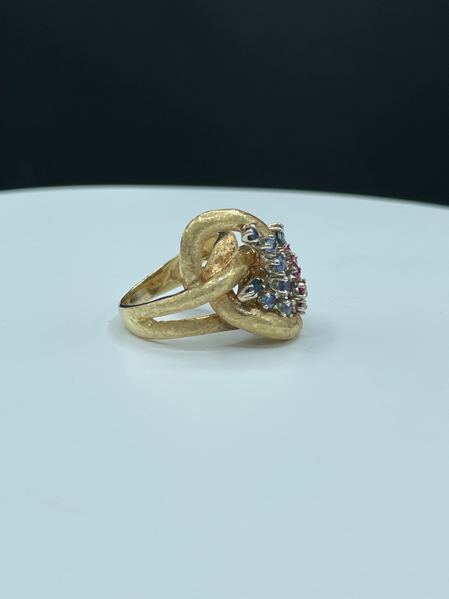 Untreated Ruby & Sapphire 14K Estate Ring (Size 8.5)