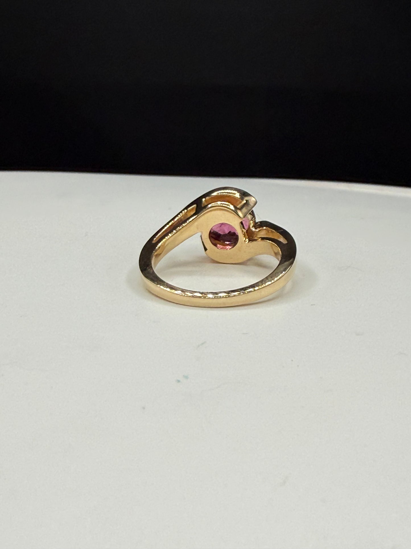 Natural Pink Tourmaline Ring in 14K Yellow Gold | 8mm Round Gemstone