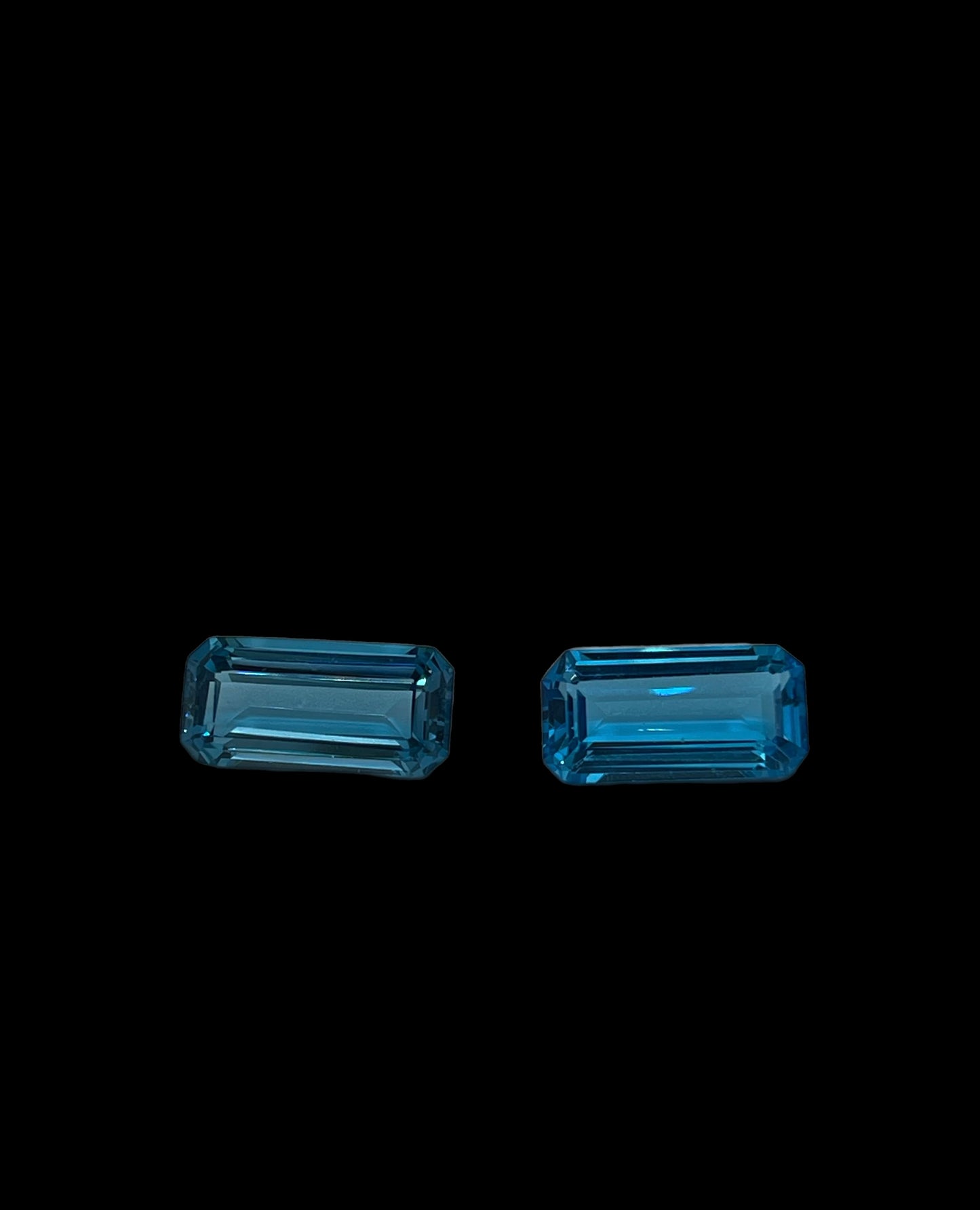 15.12 Carat Natural Blue Topaz Emerald Cut Matching Loose Gemstones (16 x 7.8 x 5.6 MM)