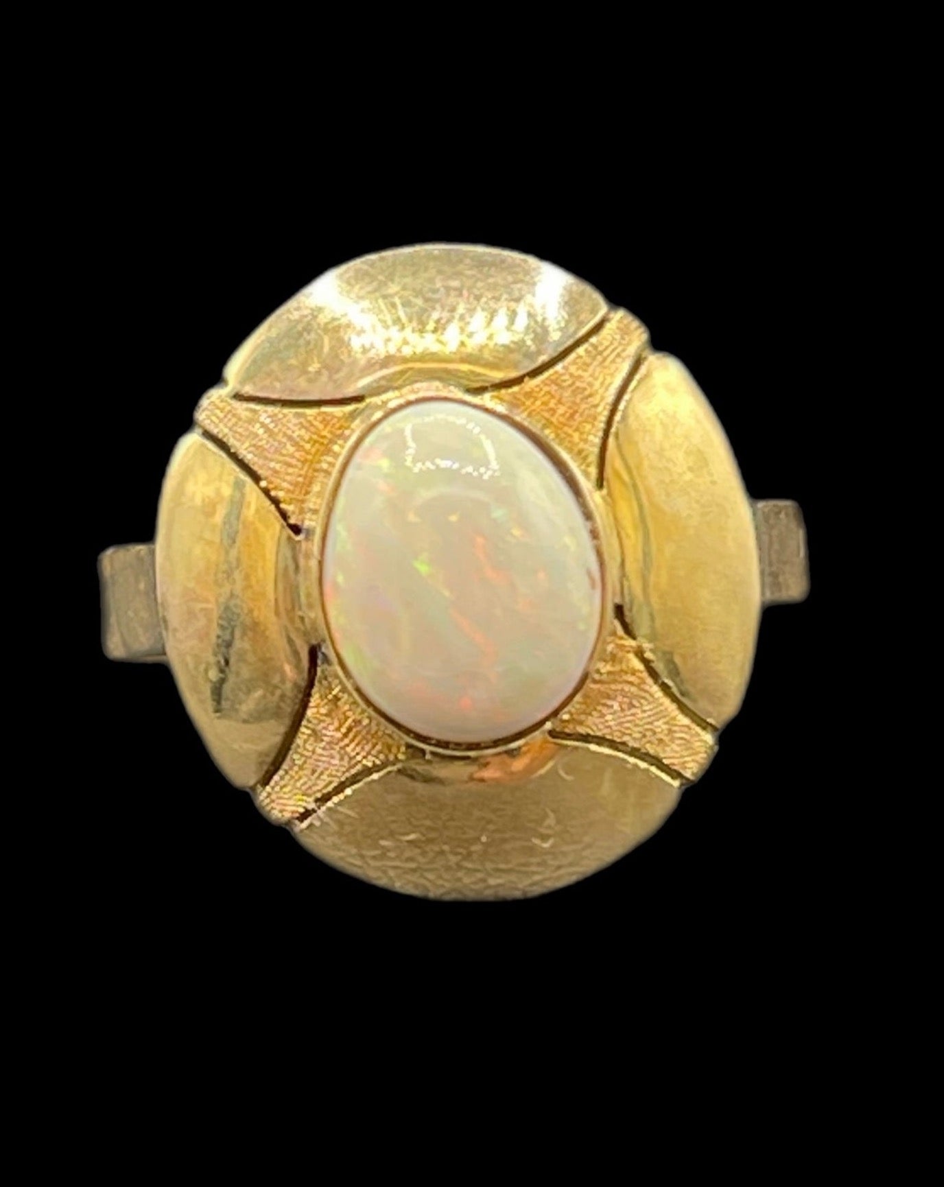 Natural Ethiopian Opal 14k Yellow Gold Ring (Size 8.5)