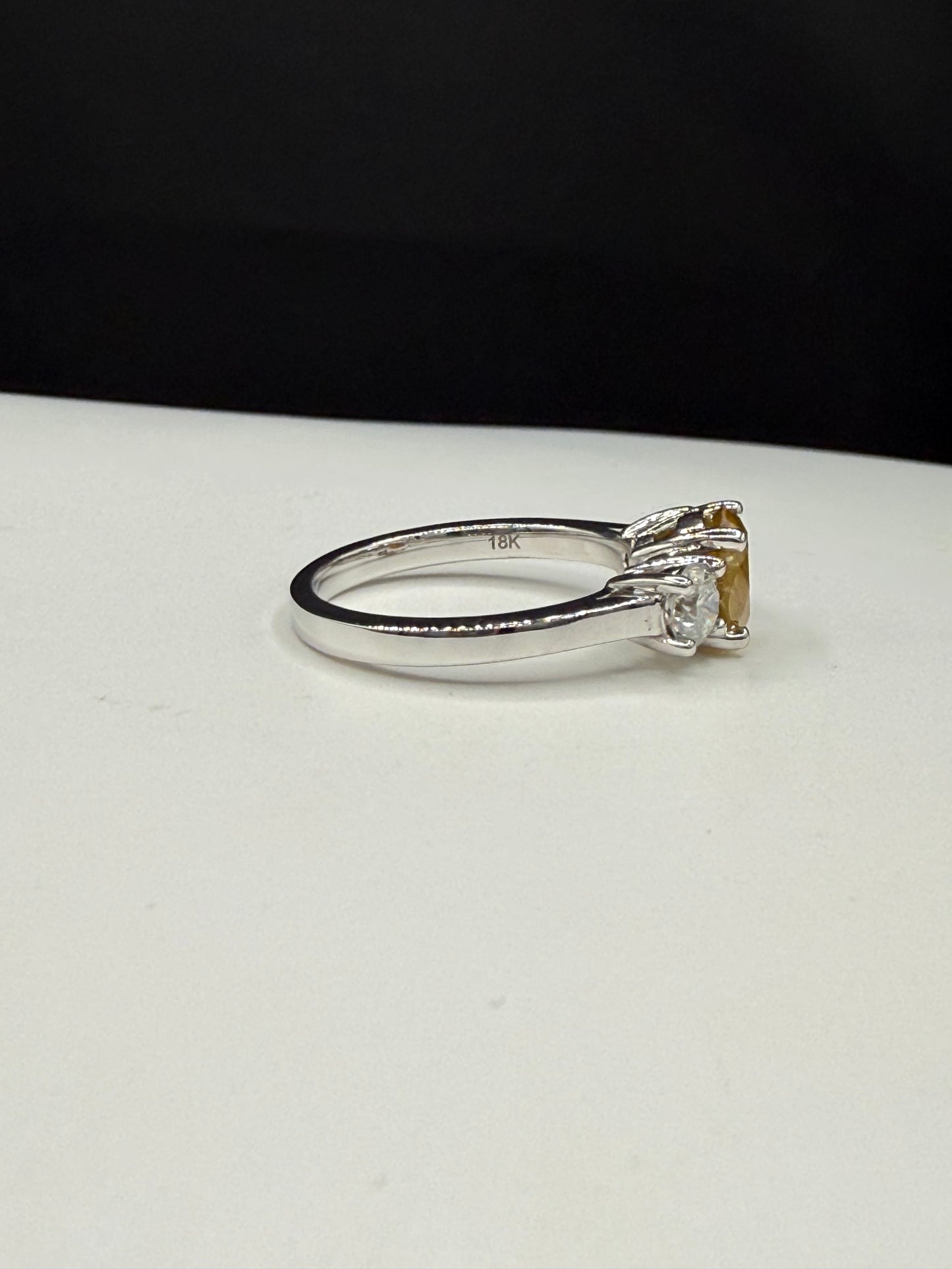 GIA Certified 1.75ct Fancy Intense Orange-Yellow Diamond Ring | 18K White Gold | 0.80 Ct White Diamond Accents | Size 7