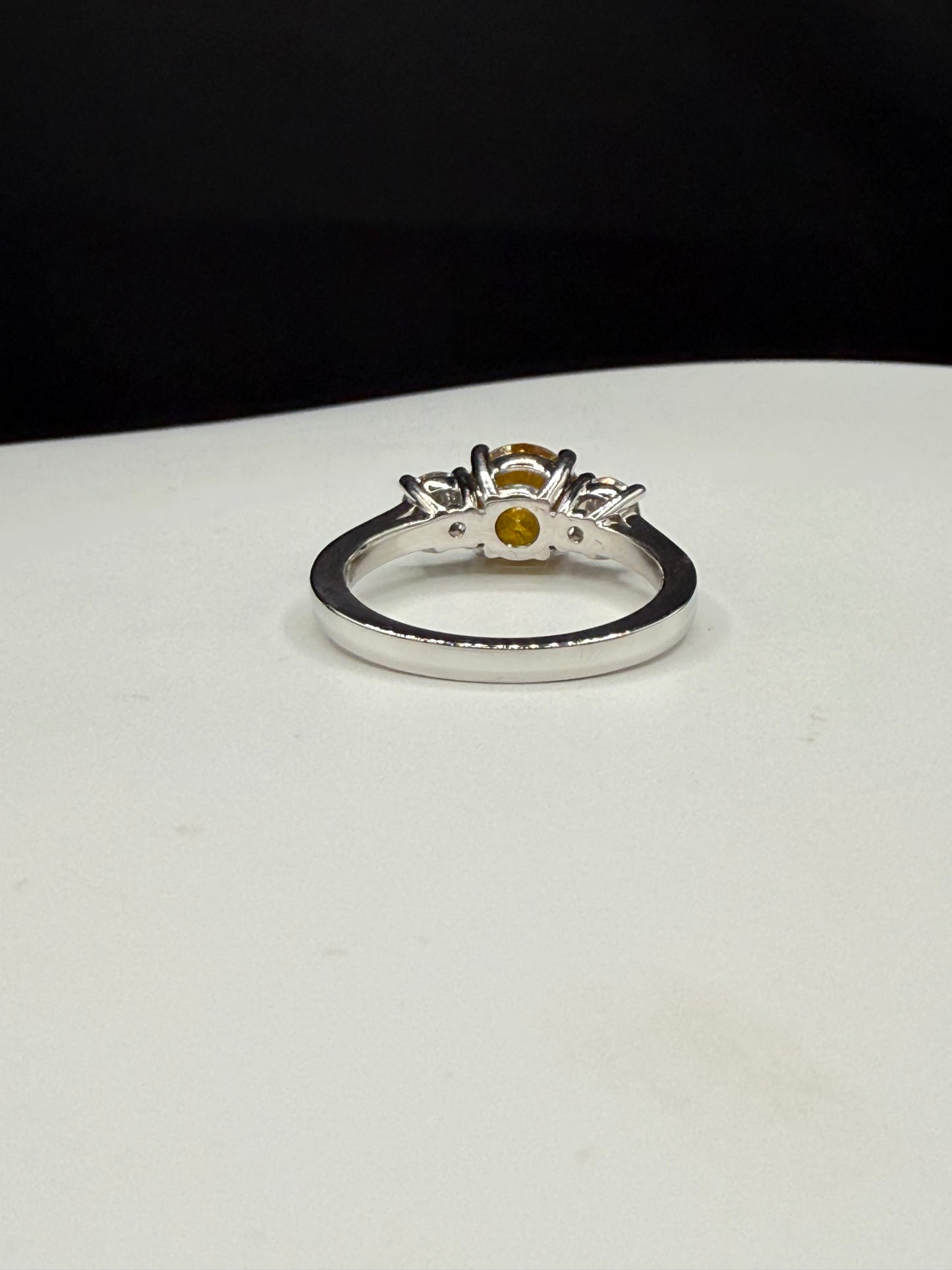 GIA Certified 1.75ct Fancy Intense Orange-Yellow Diamond Ring | 18K White Gold | 0.80 Ct White Diamond Accents | Size 7