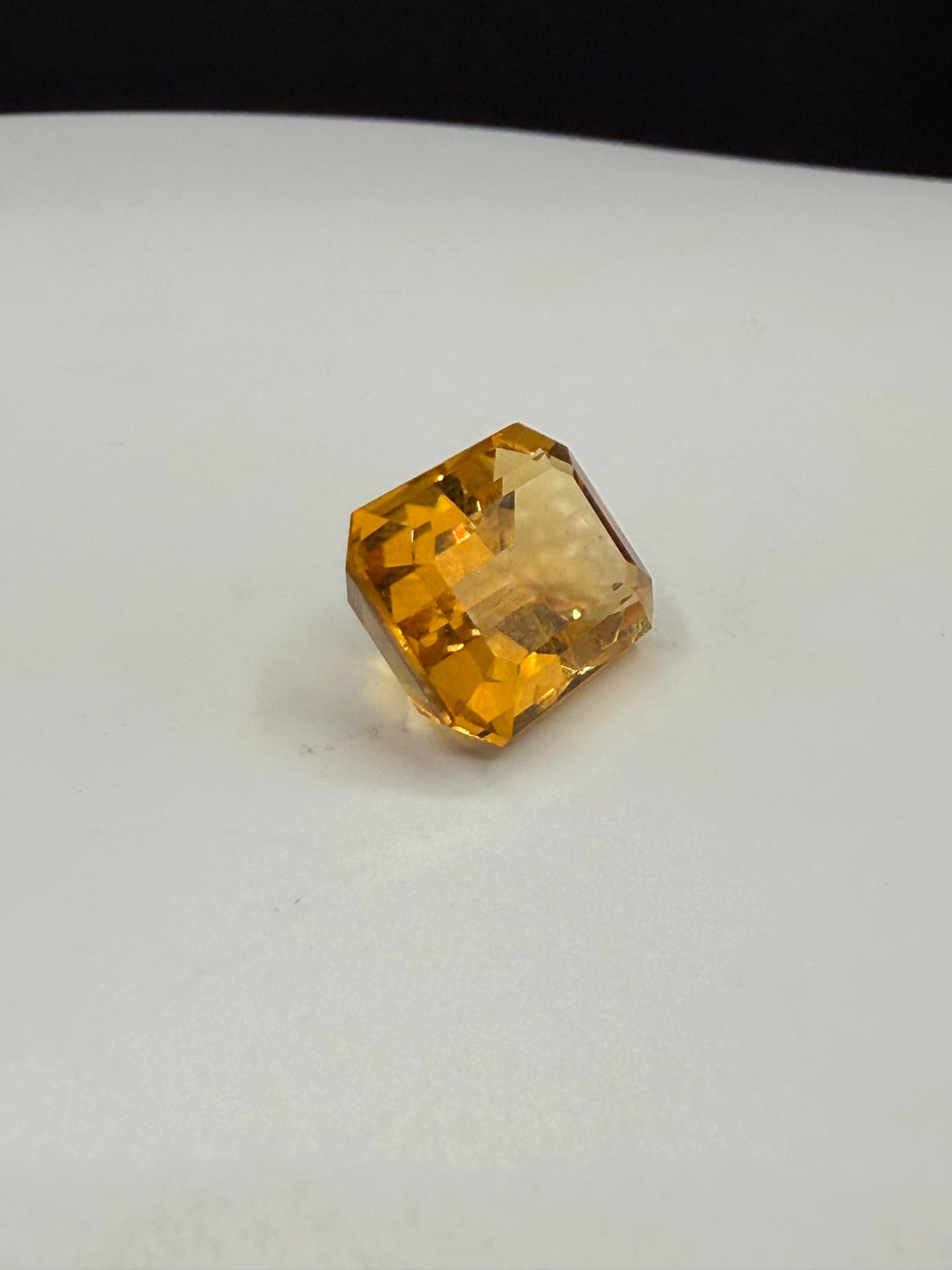 Natural 8.40 Carat Emerald Cut Citrine Gemstone | Flawless Golden Yellow Loose Gem | 14.75x10.87mm