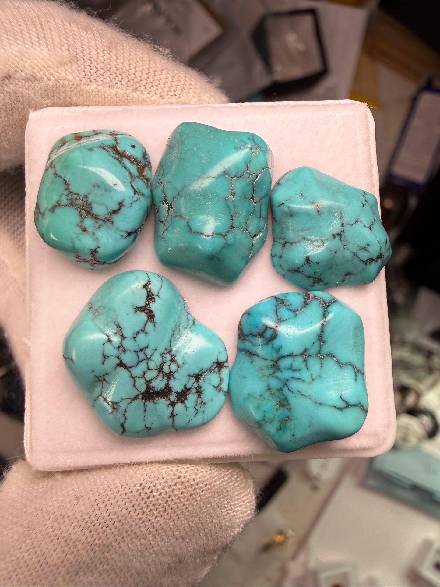 Natural Turquoise Nugget Parcel – 40.80 Carats Genuine Turquoise Gemstones for Custom Jewelry, Wire Wrapping, or Gem Collection