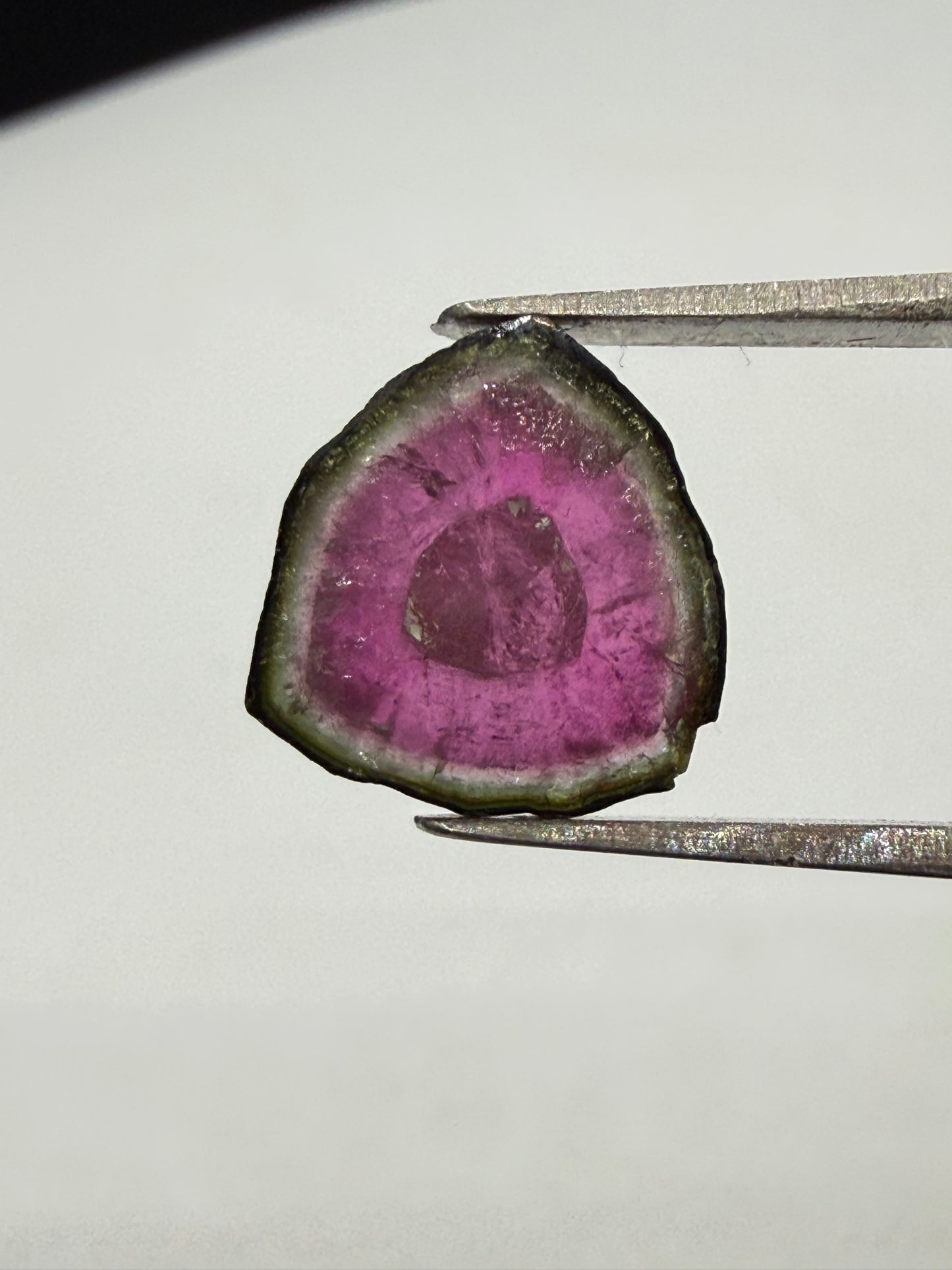 Natural Watermelon Tourmaline Slice 4.57 Carats (11.38 x 10.81mm)