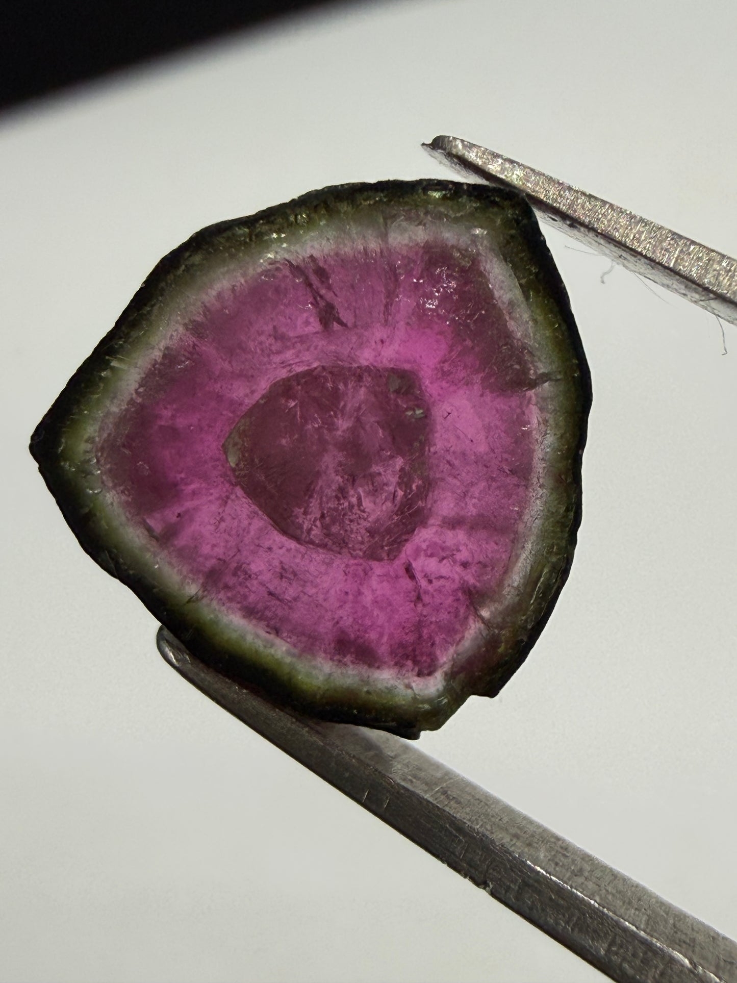 Natural Watermelon Tourmaline Slice 4.57 Carats (11.38 x 10.81mm)