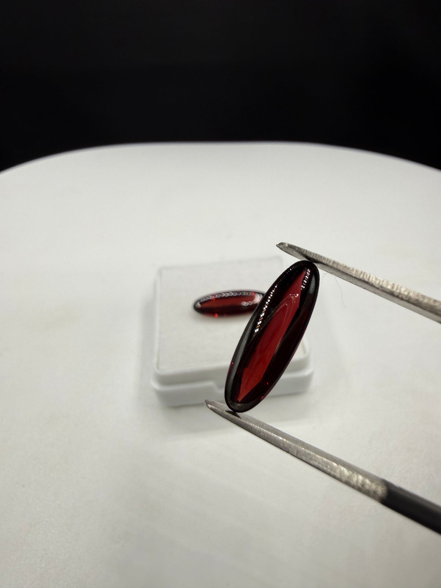 Natural Garnet Elongated Cabochon Pair – 4.40 Carats (15x5mm) | Matching Loose Gemstones for Custom Jewelry