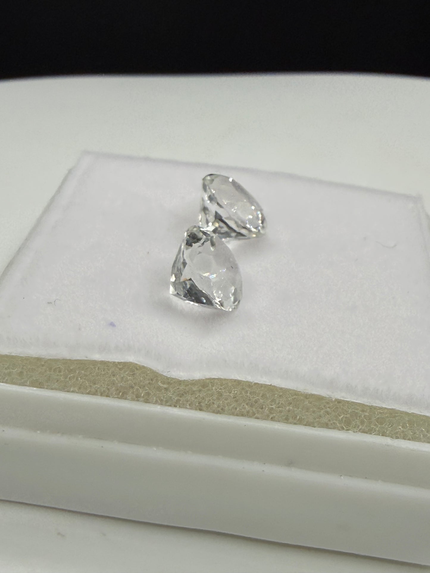 Natural White Spinel Round Cut Pair – 3.65 Carats Total (7.8mm)