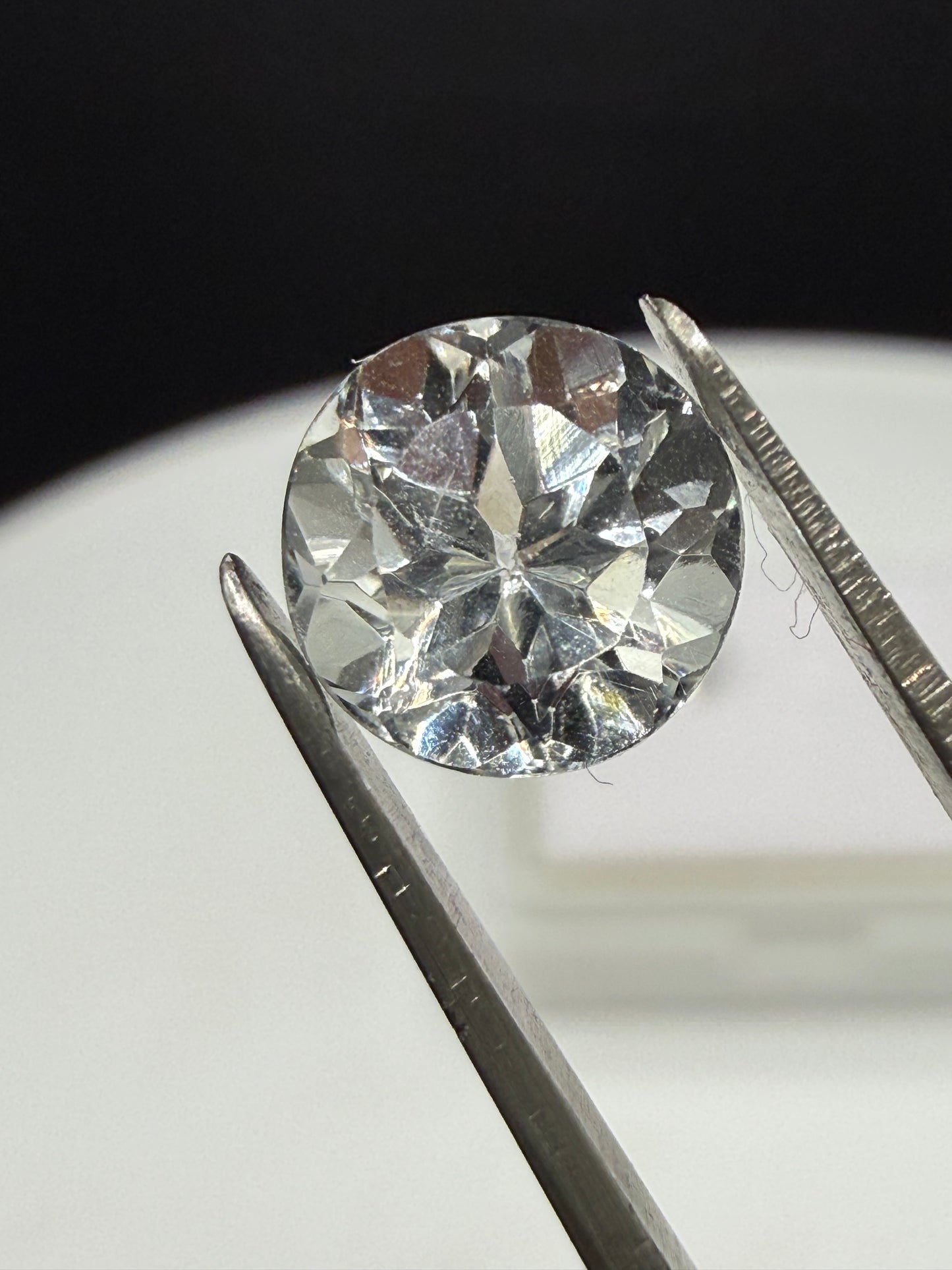 Natural White Spinel Round Cut Pair – 3.65 Carats Total (7.8mm)