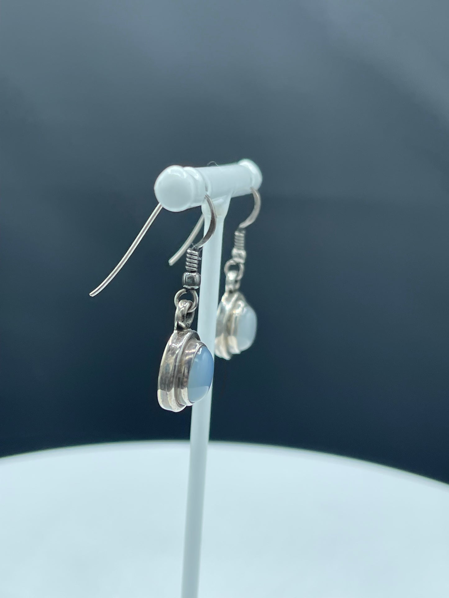 Natural Chalcedony Sterling Silver Dangle Earrings