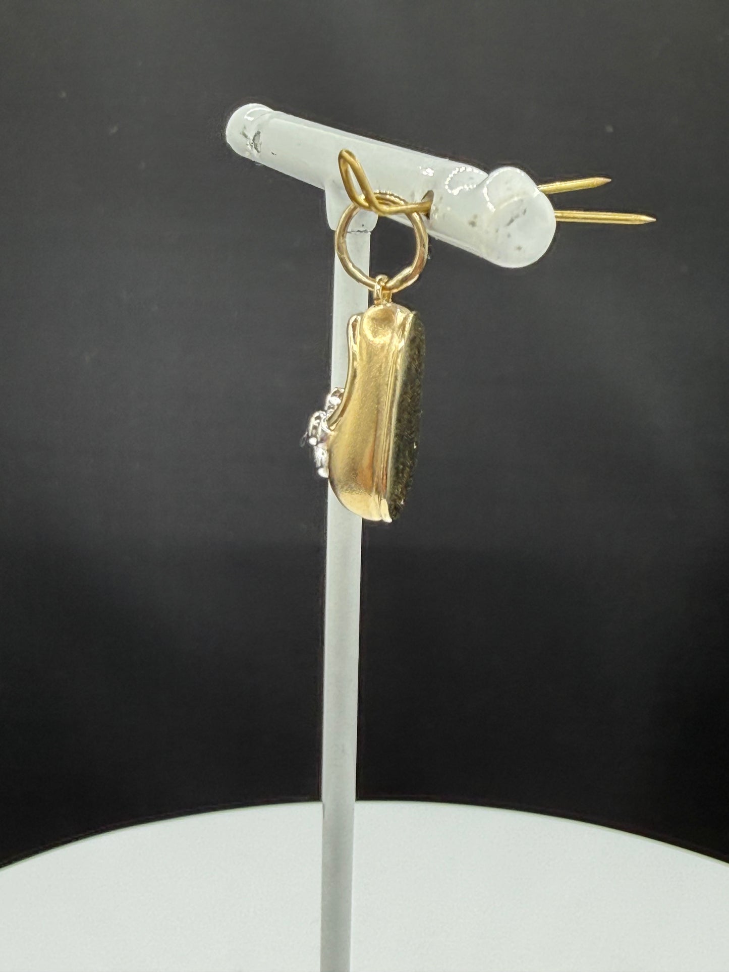 Elegant 14K Yellow Gold Shoe Pendant with Natural Diamonds