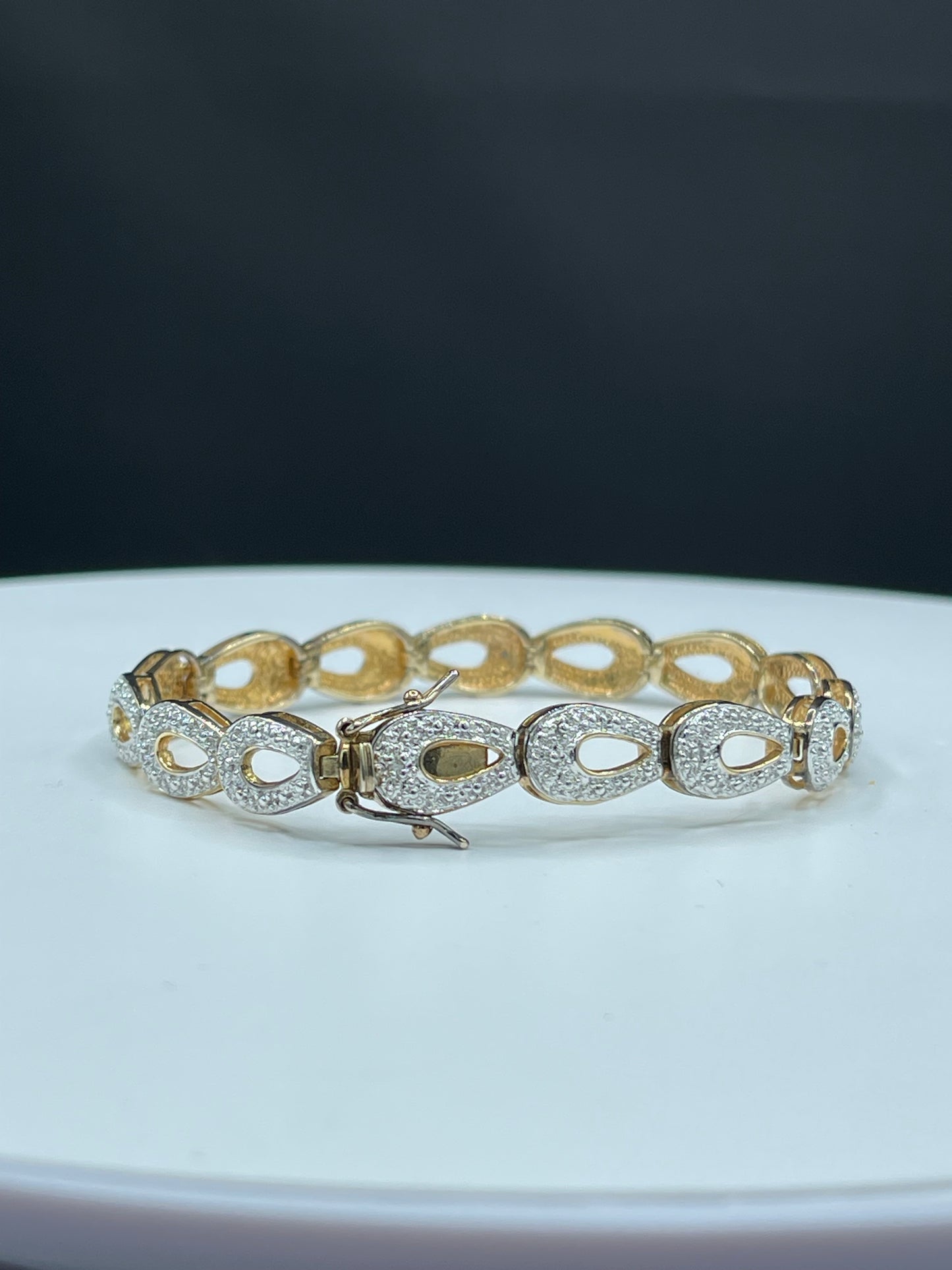 Solid Sterling Silver Vermeil Two Tone Bracelet