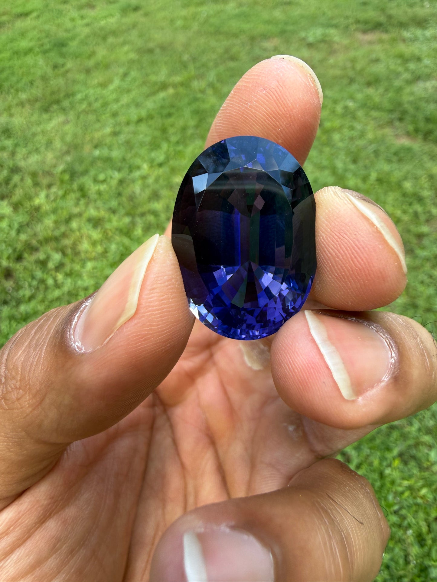 43.69 Carat GIA Certified Natural Iolite Gem | Museum Quality Deep Blue Violet Water Sapphire | 27.06x19.38mm Flawless Collector’s Gemstone