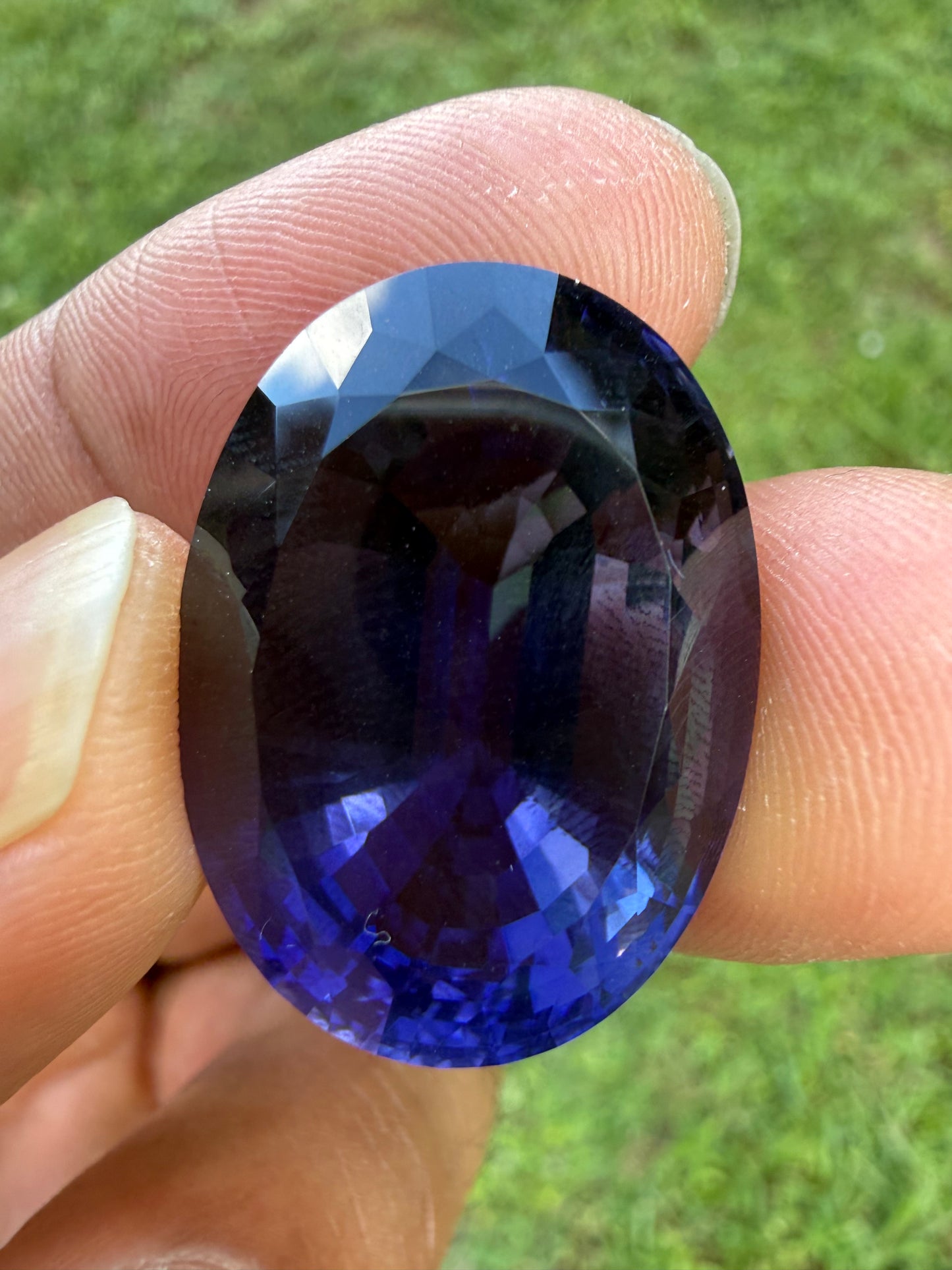 43.69 Carat GIA Certified Natural Iolite Gem | Museum Quality Deep Blue Violet Water Sapphire | 27.06x19.38mm Flawless Collector’s Gemstone