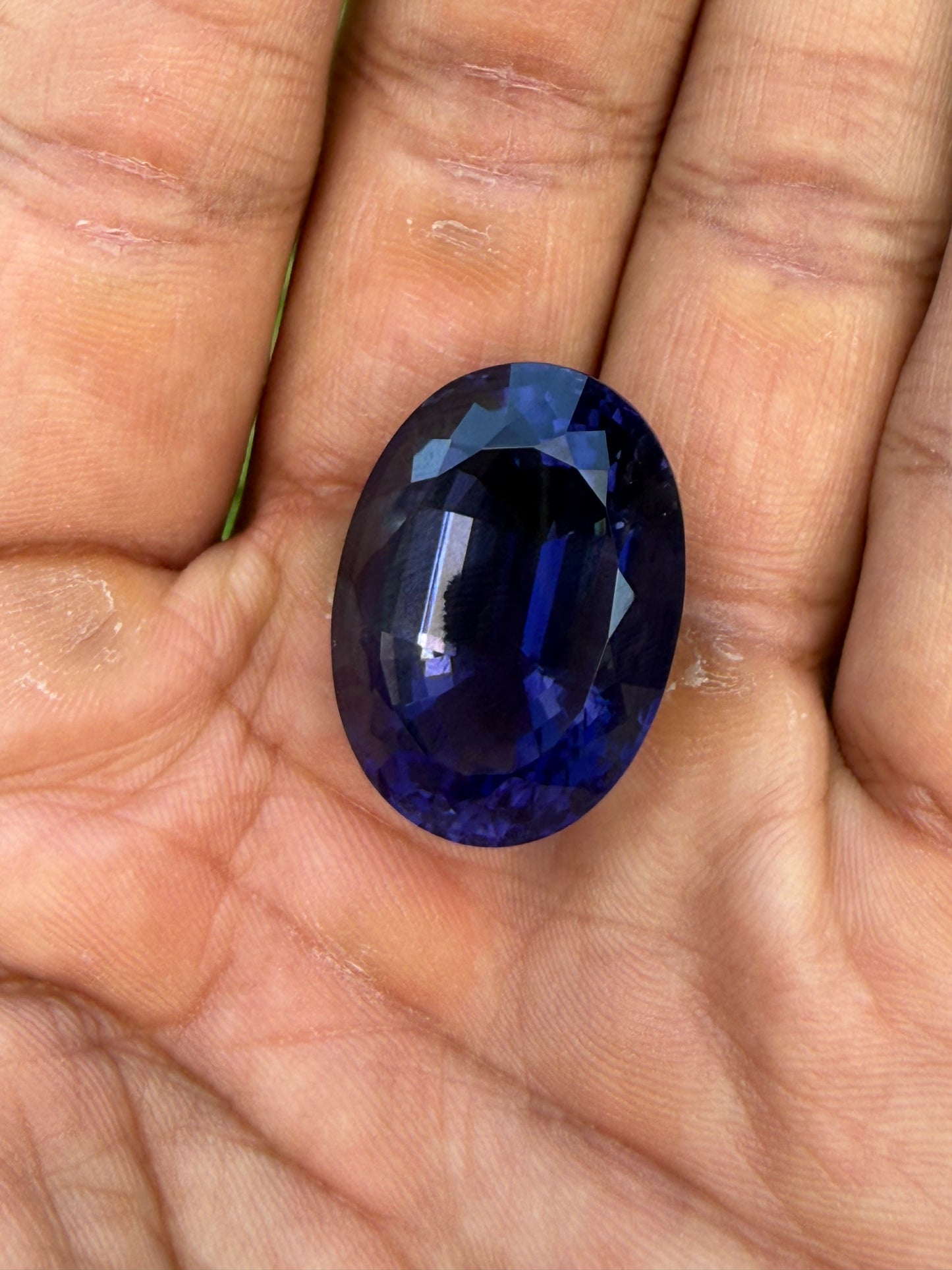 43.69 Carat GIA Certified Natural Iolite Gem | Museum Quality Deep Blue Violet Water Sapphire | 27.06x19.38mm Flawless Collector’s Gemstone