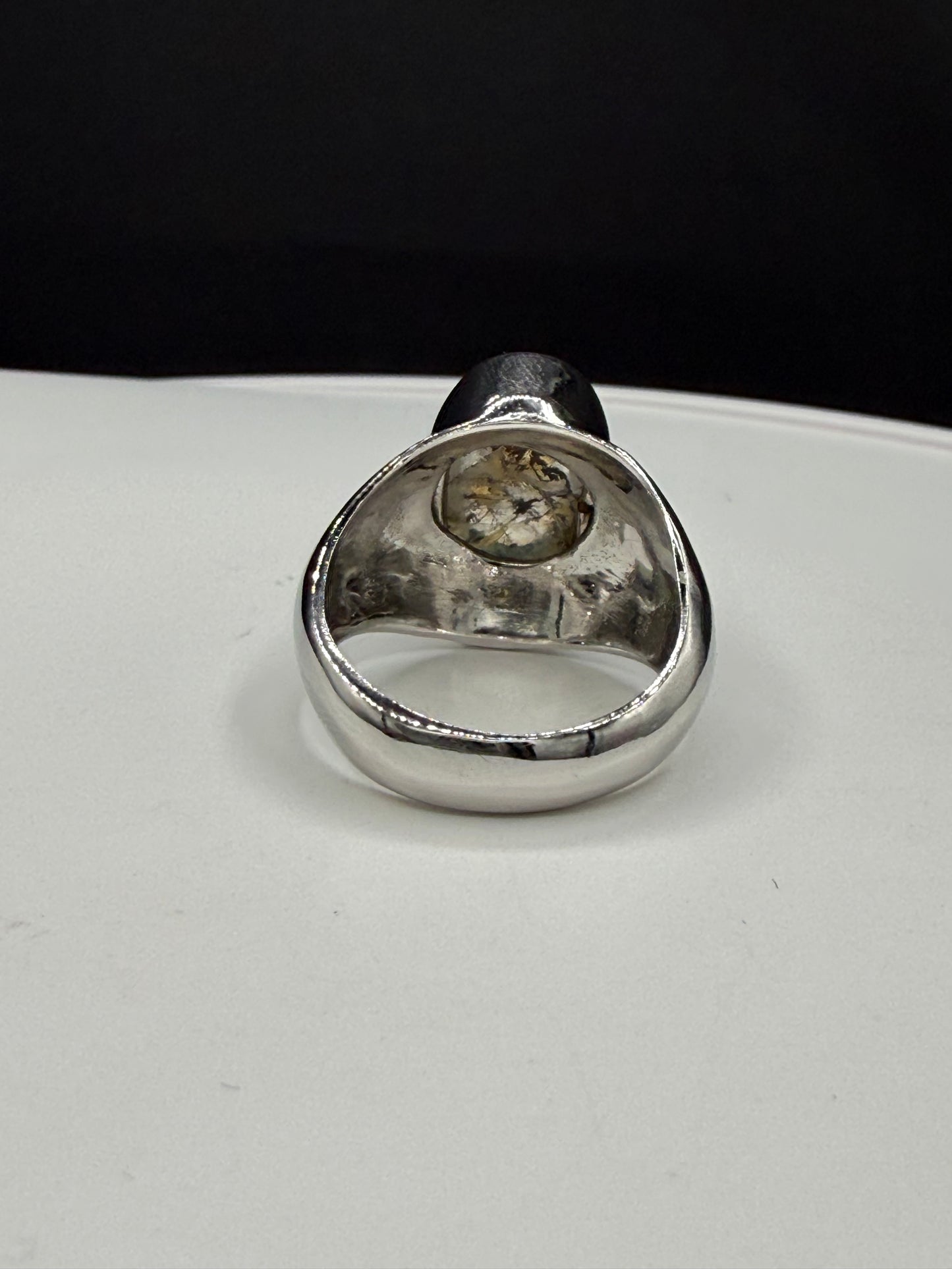 Natural Dendritic Quartz Sterling Silver Ring (Size 8.75)