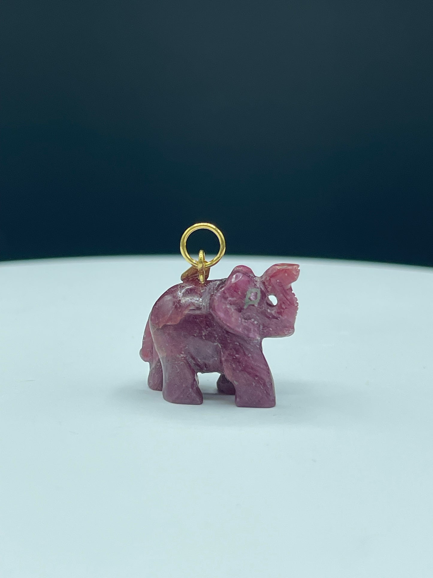 41.14 Carat Natural Ruby 18K Yellow Gold Elephant Pendant