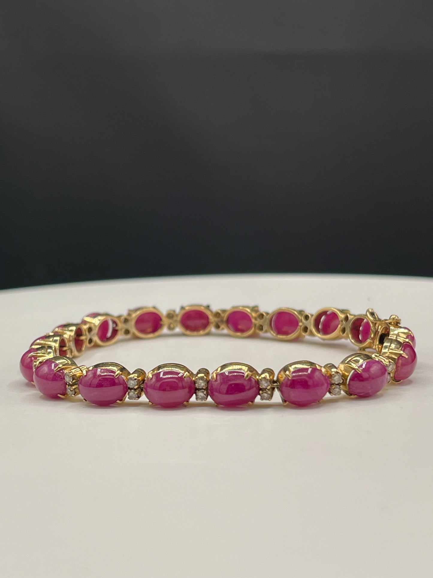 Untreated Ruby & Diamond 18K Bracelet (40 Carats +)