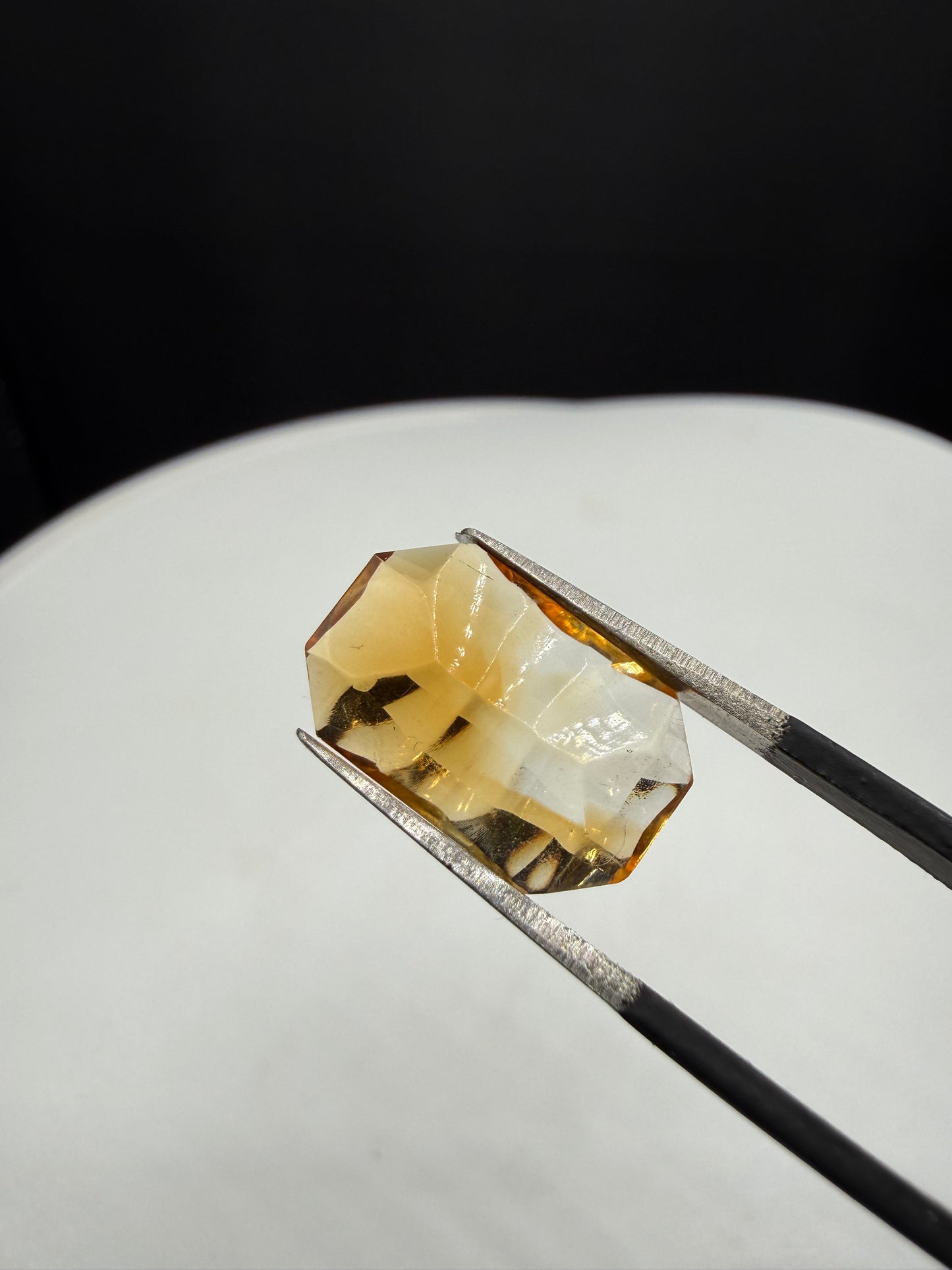 6.35 Carat Untreated Natural Citrine | Fantasy Concave Cut Emerald Shape Gem 15.4x9.4mm