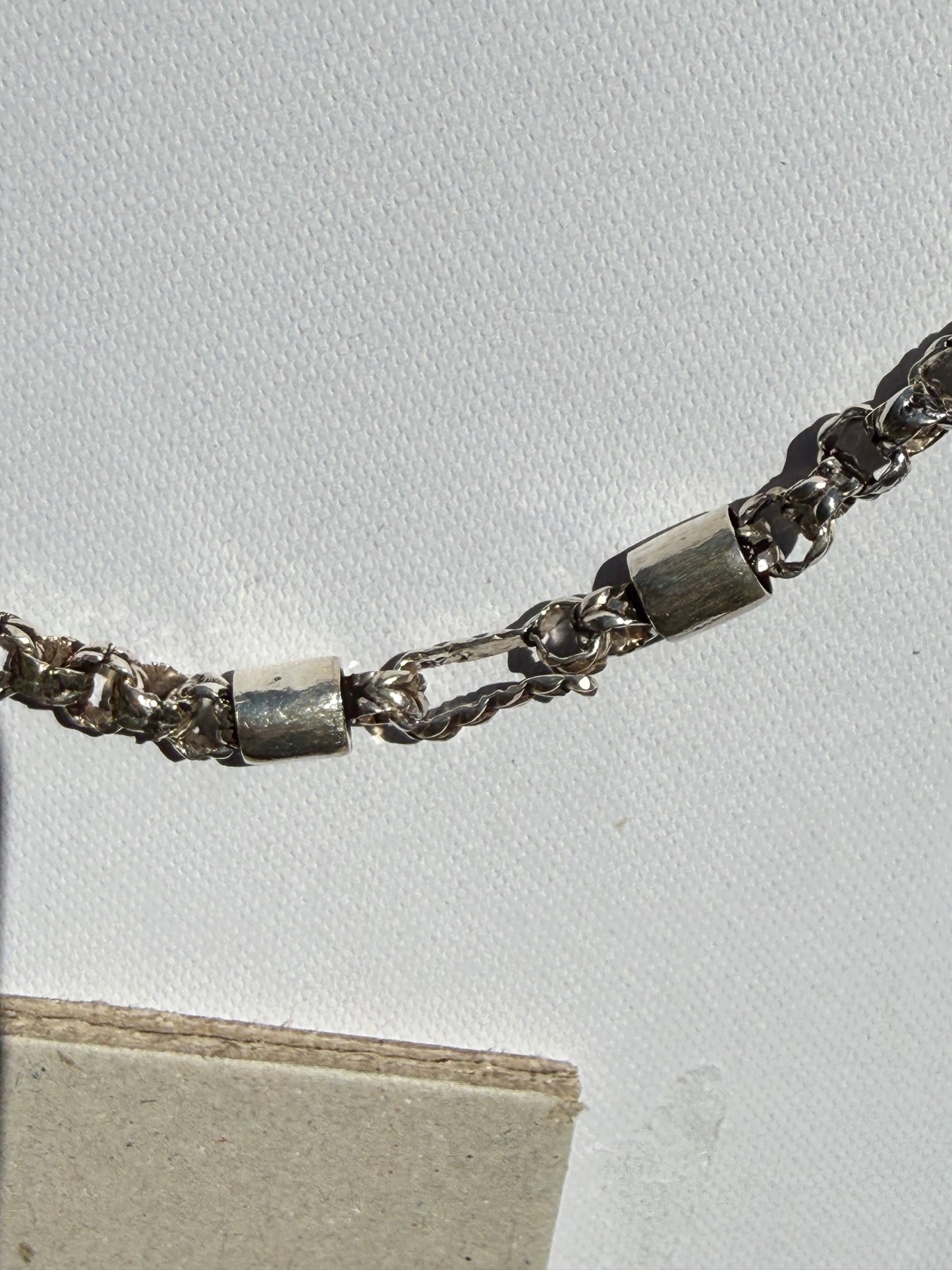 Heavy Solid Sterling Silver Gothic Chain 53g – 6mm Handmade Textured Link Necklace 21.5”