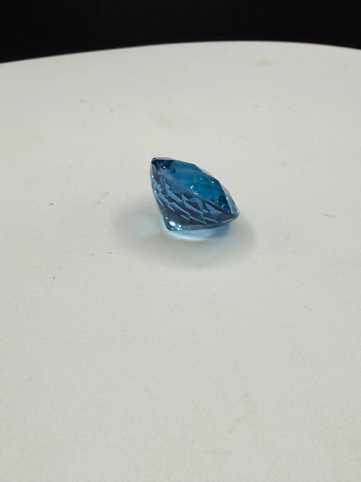 12.53 Carat Super Swiss Blue Topaz | 14mm Round Checkerboard Cut
