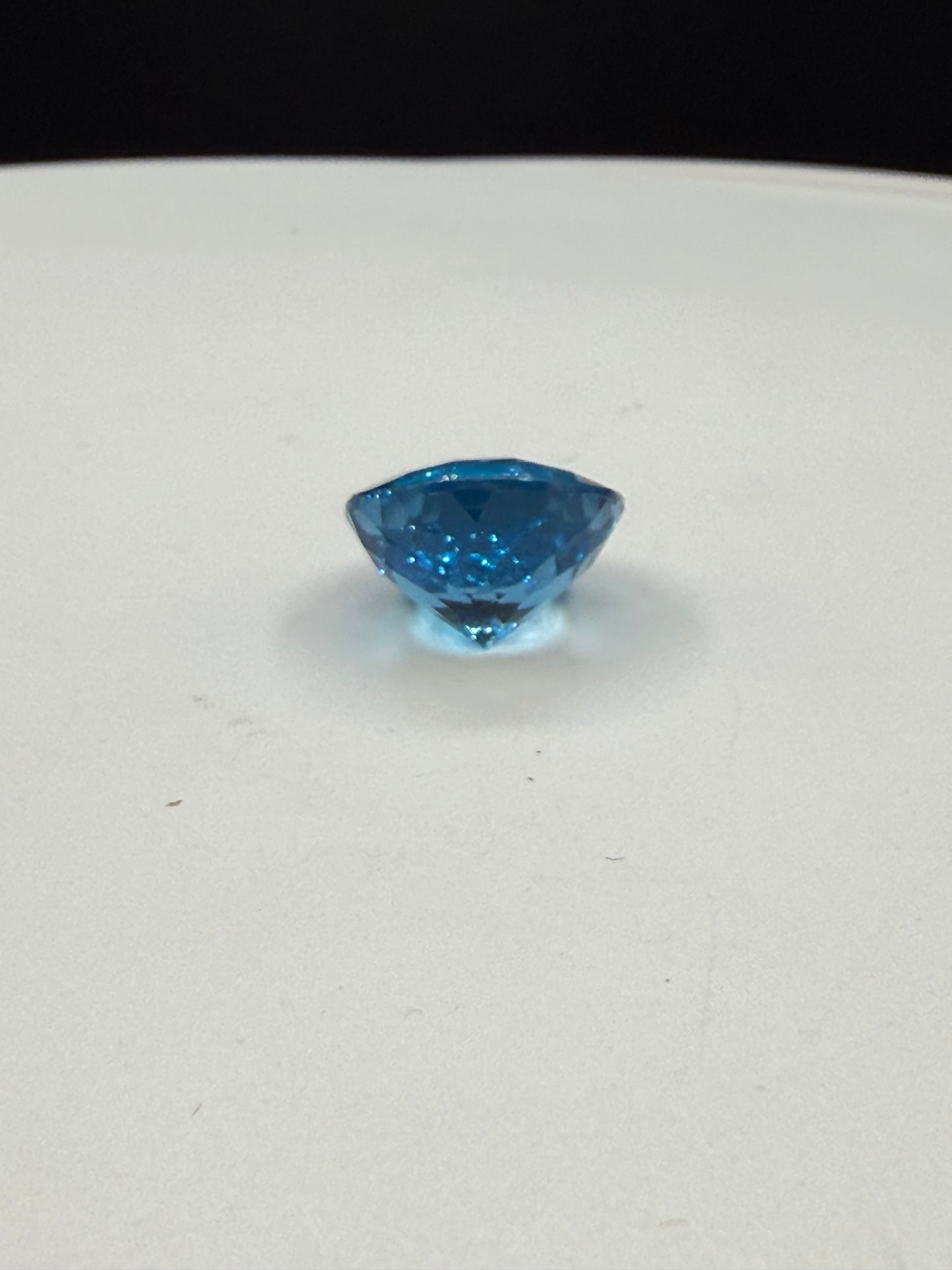12.53 Carat Super Swiss Blue Topaz | 14mm Round Checkerboard Cut