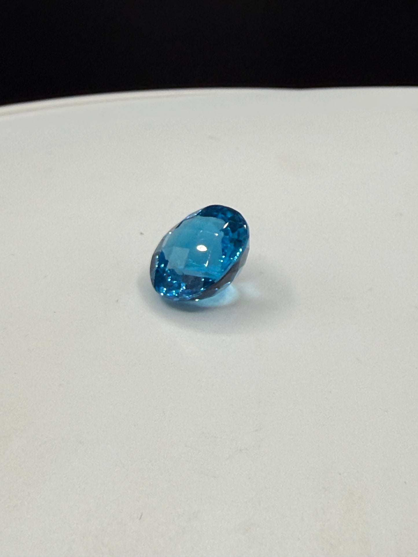 12.53 Carat Super Swiss Blue Topaz | 14mm Round Checkerboard Cut