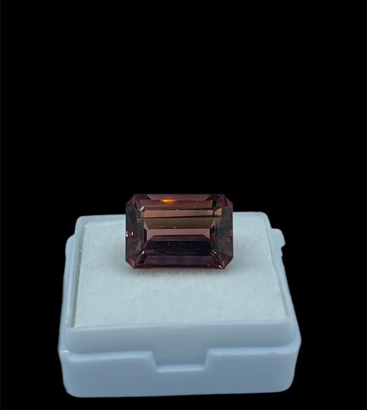 9.57 Carat Natural Rubellite Tourmaline Emerald Cut Loose Gemstone (14.3 x 10 x 7.15 MM)