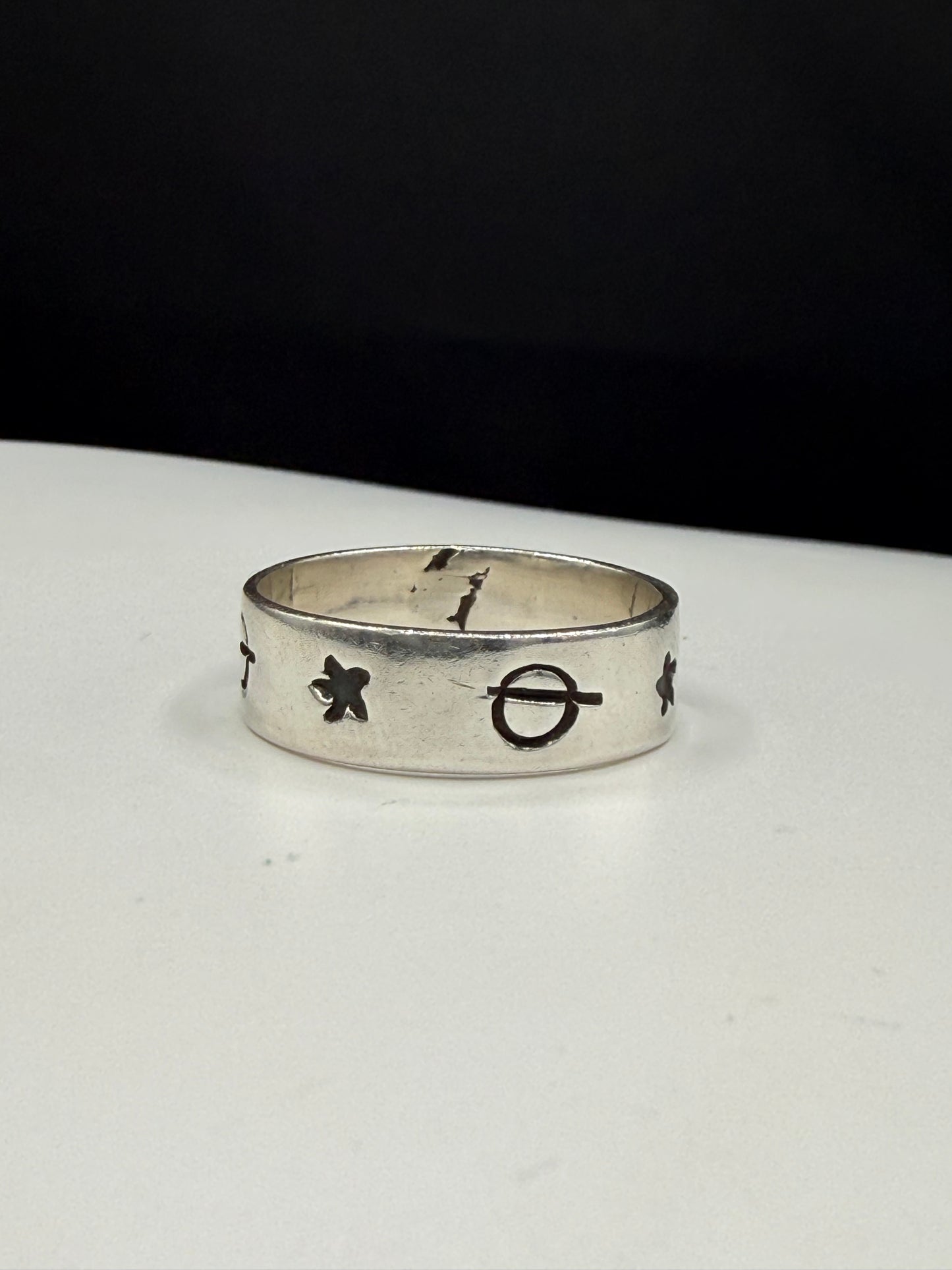 Solid Sterling Silver Celestial Sun & Planet Band Ring | Handmade in Mexico | Size 10.75