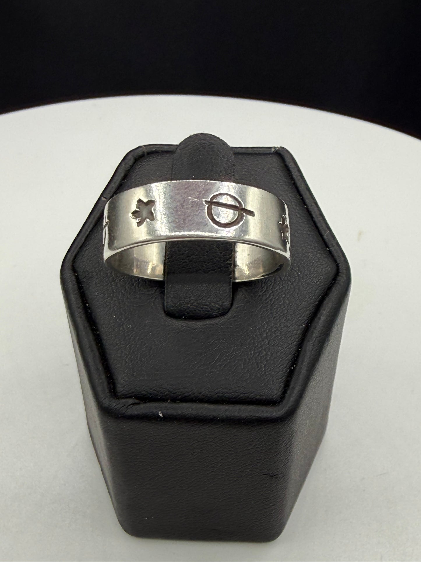 Solid Sterling Silver Celestial Sun & Planet Band Ring | Handmade in Mexico | Size 10.75