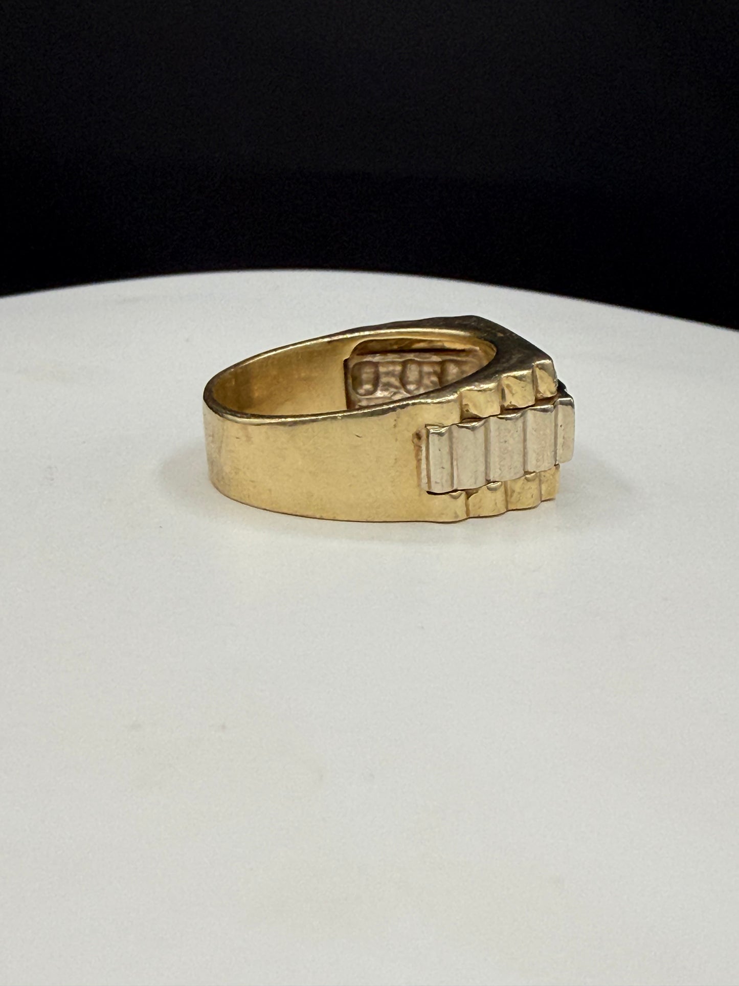 Vintage Men’s Diamond 14k Yellow Gold Statement Ring (Size 10)