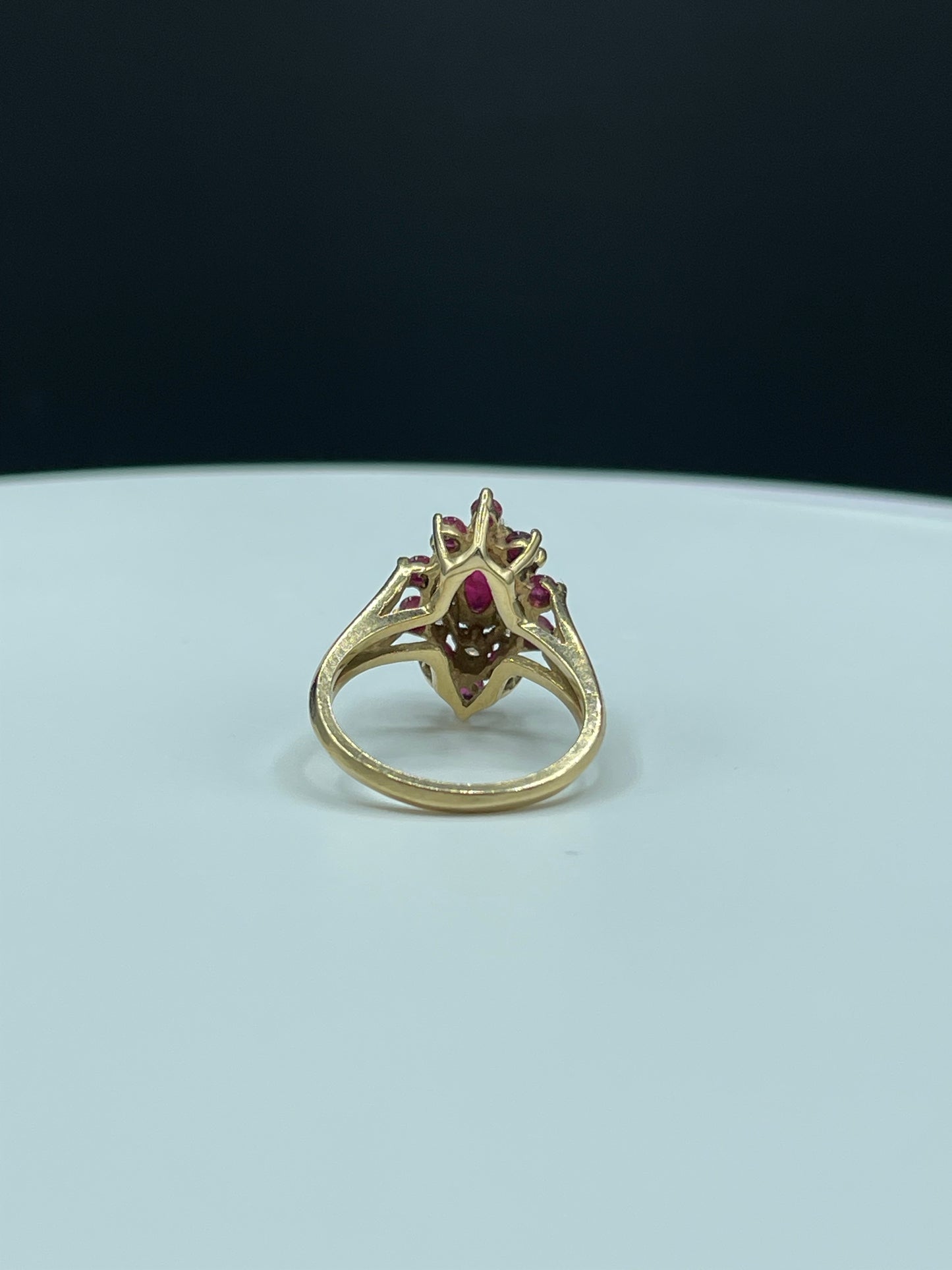 1.50 Carat Natural Ruby & Diamond 14k Yellow Gold Ring (Size 6.75)