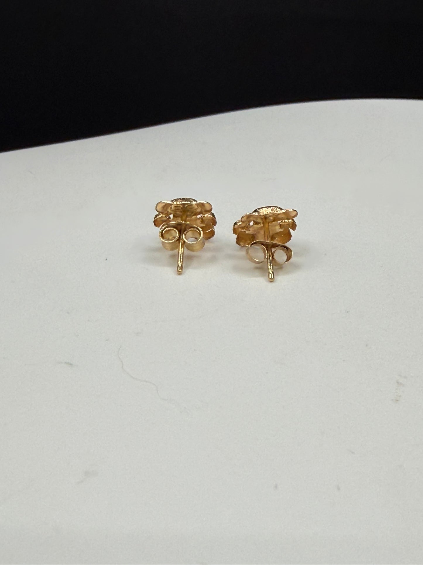 Solid 14K Yellow Gold Teddy Bear Baby Stud Earrings | Toddler Earrings