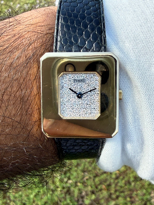 Vintage Piaget Protocole 18K Yellow Gold Ladies Watch Ref. 99041 | Factory Pavé Diamond Dial | Circa 1970s | Mechanical