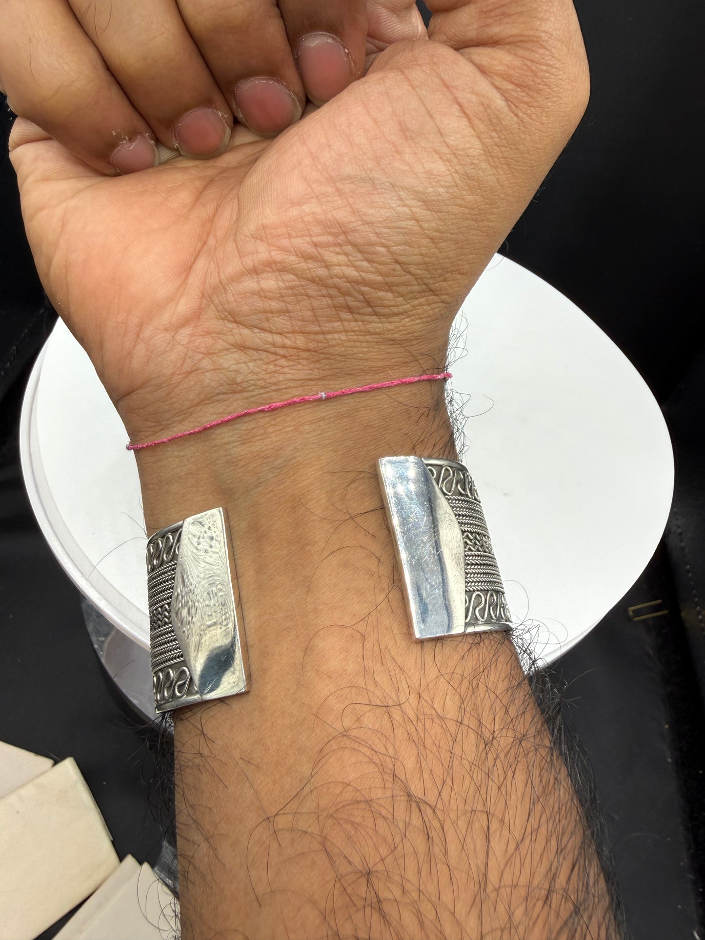 Solid Sterling Silver Bali Style Cuff Bracelet 925 | Handcrafted Indonesian Tribal Design | Wide Statement Cuff