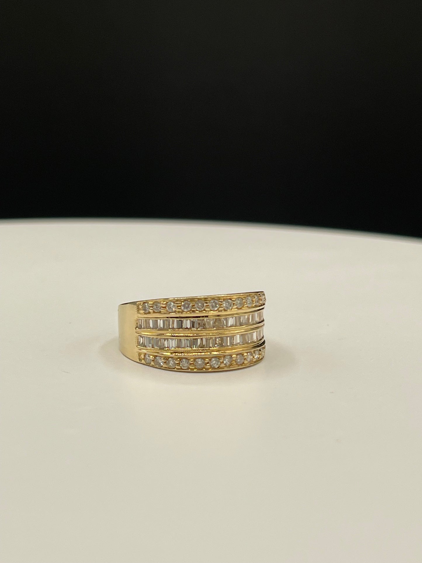 1.50 Carat Natural Diamond 14k Yellow Gold Cocktail Ring (Size 8)