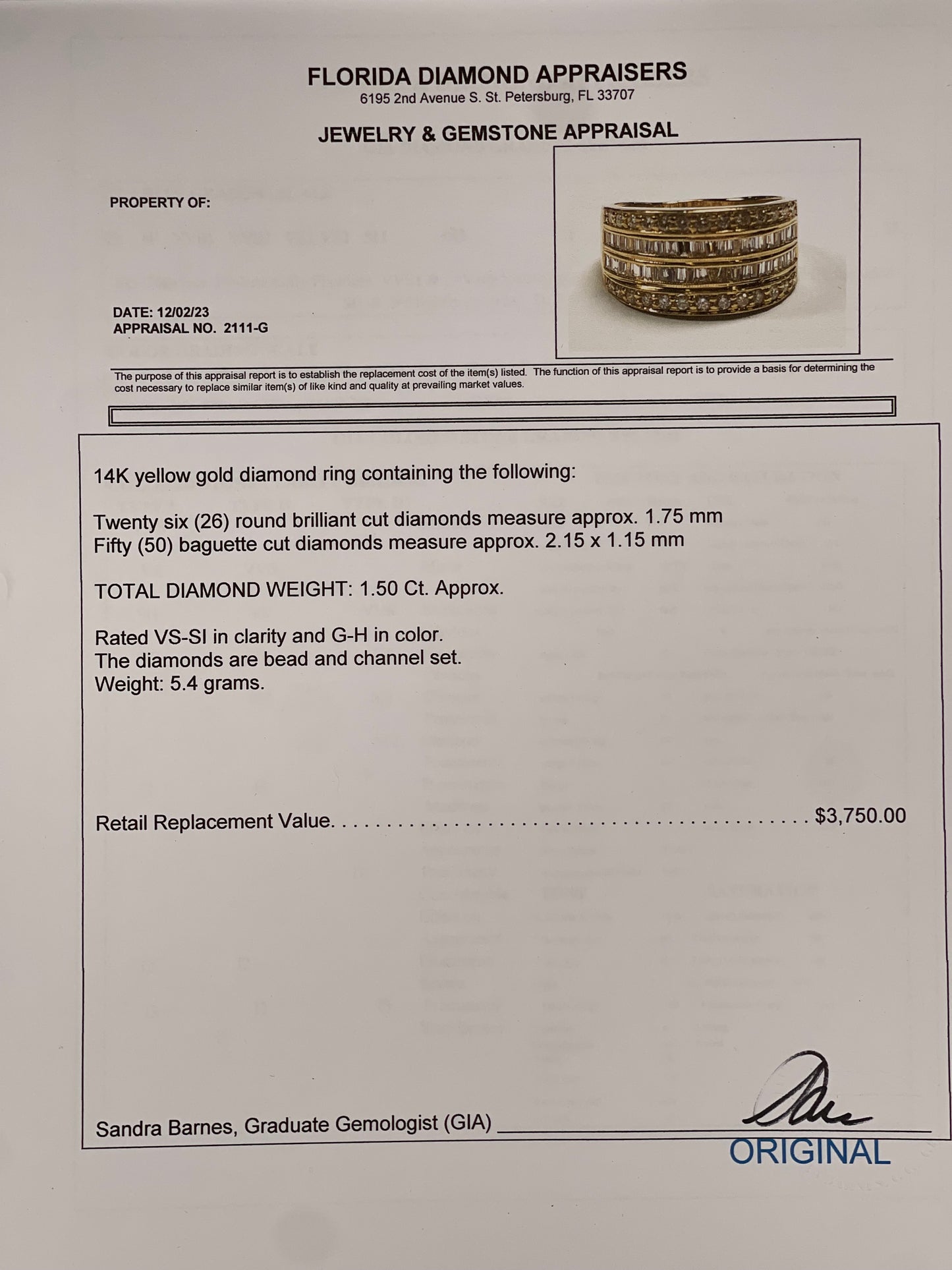 1.50 Carat Natural Diamond 14k Yellow Gold Cocktail Ring (Size 8)