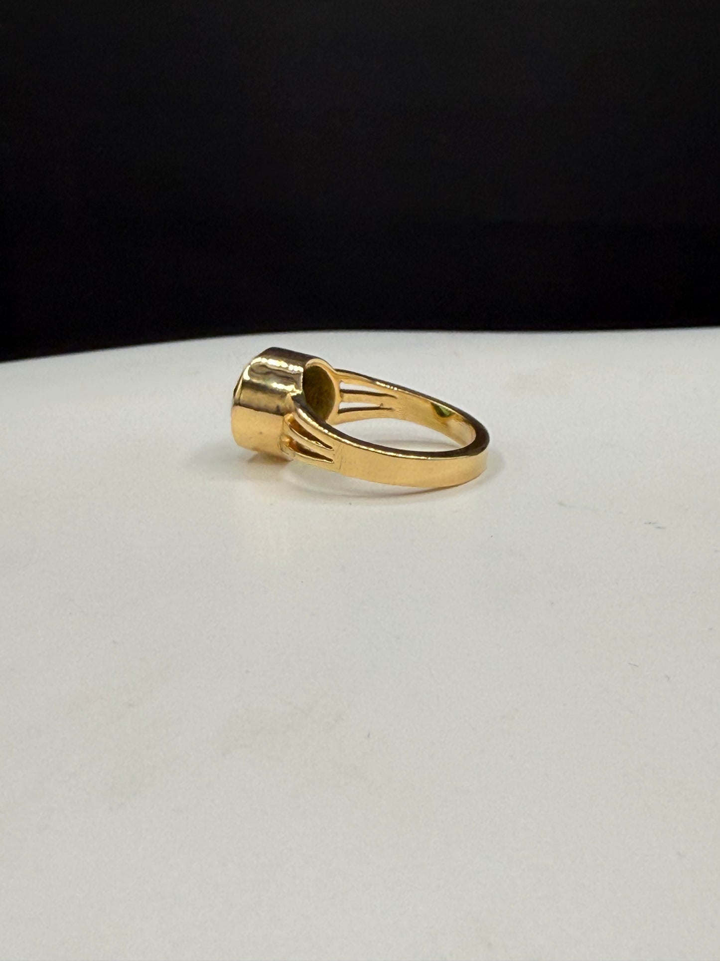 3.48 Carat Natural Chrome Tourmaline 20k Yellow Gold Ring | Custom Oval Green Gem | Size 5.5