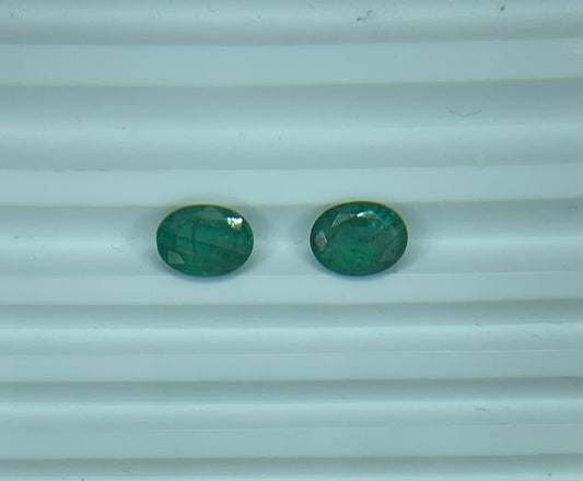 2.33 Carat Natural Emerald Oval Cut Matching Loose Gemstones (8 x 6 x 4 MM)