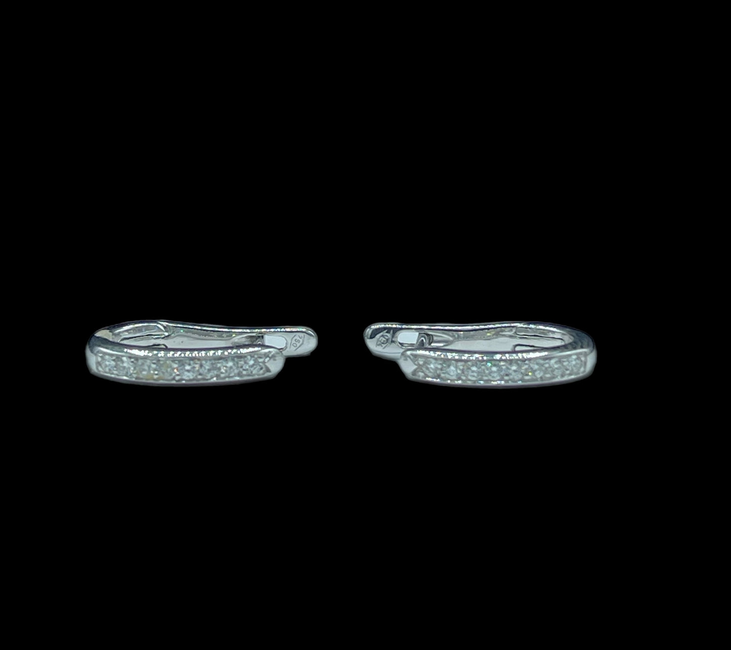 0.48 Carat Natural Diamond 18k White Gold Hoop Earrings