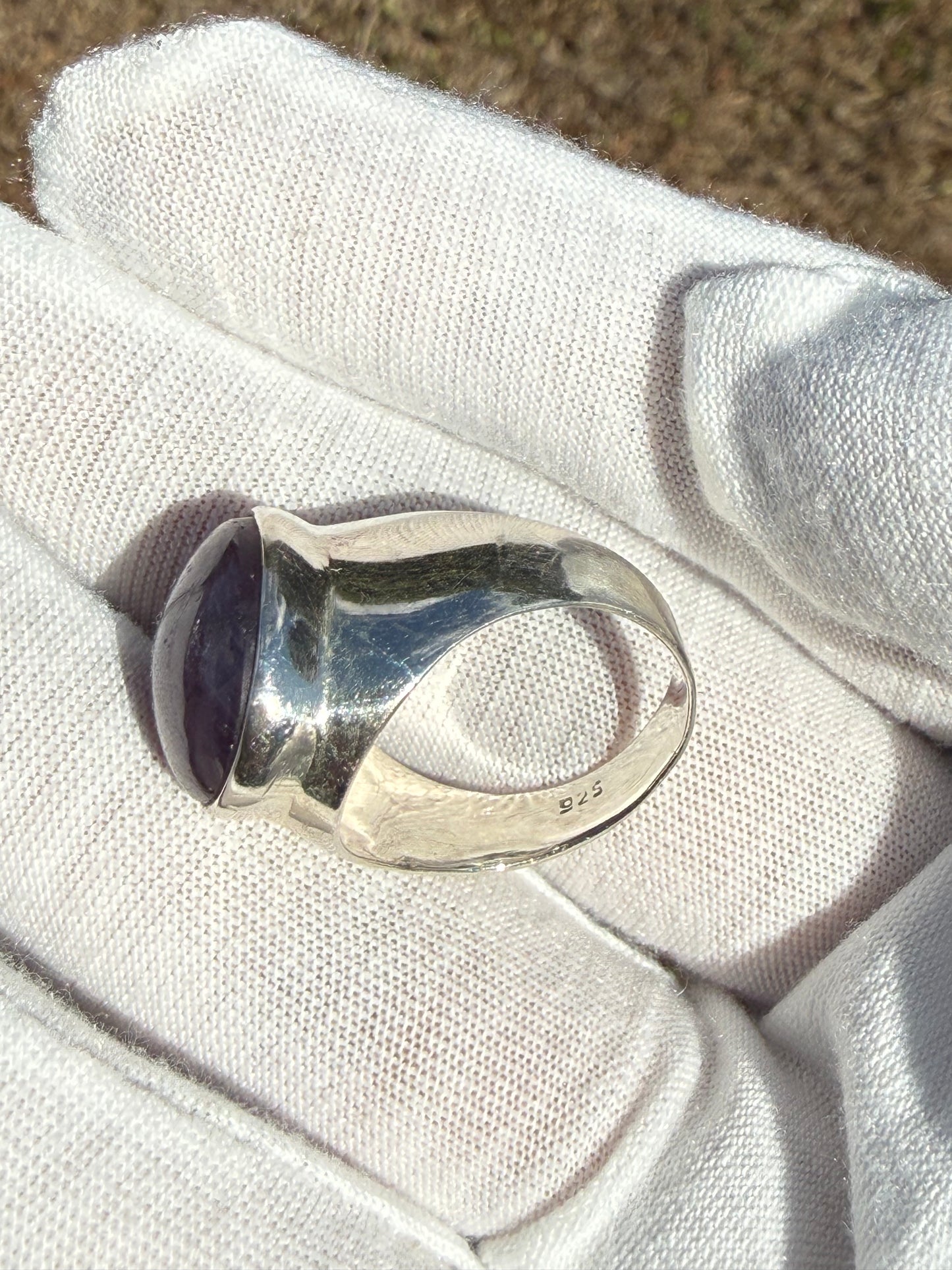 Large Natural Purple Star Sapphire Sterling Silver Ring | Size 9