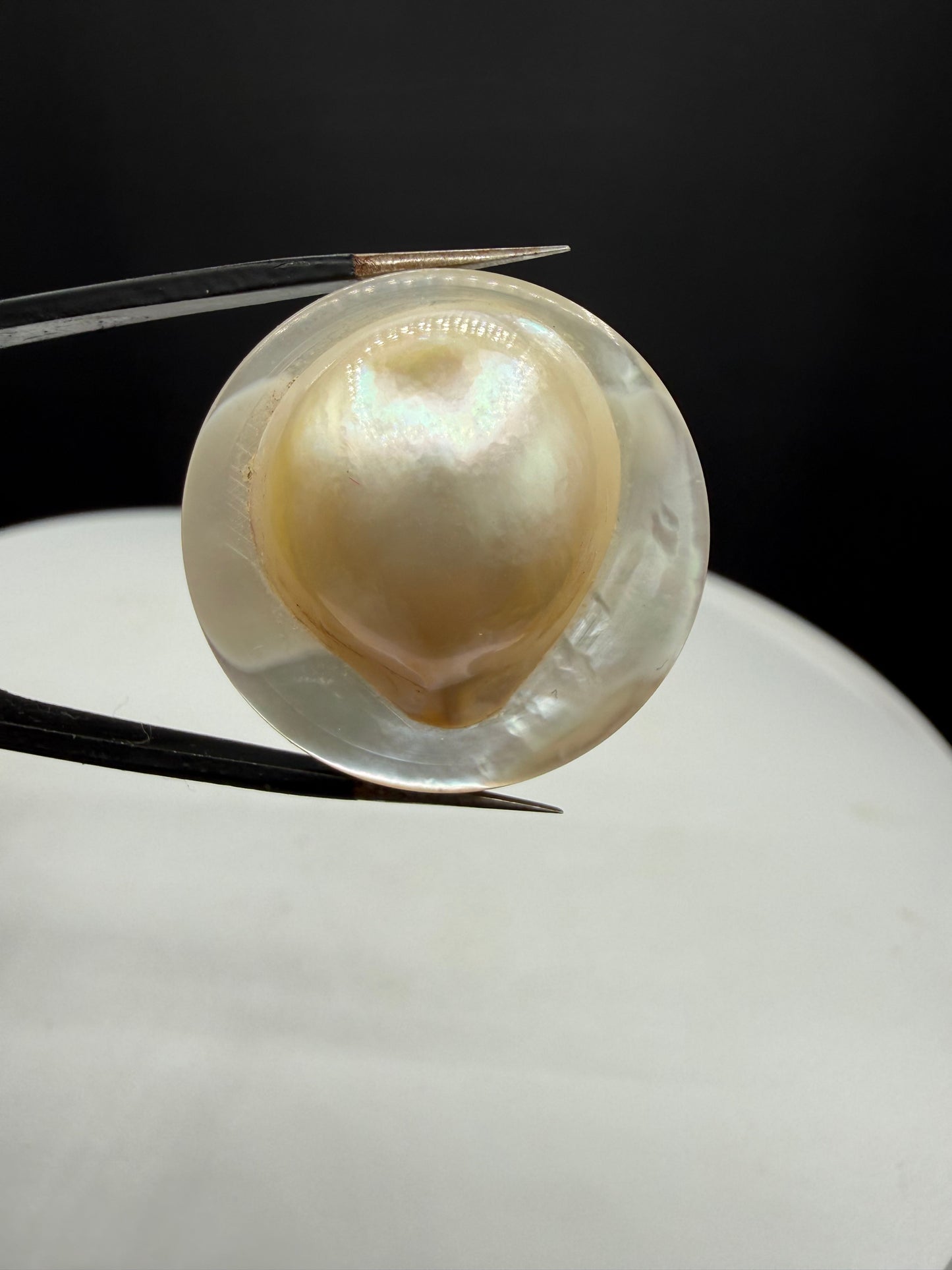 Natural Mabe Pearl Pair 25mm Round Loose Gemstones | 41.75 CTW | Matching Set | 1 Inch